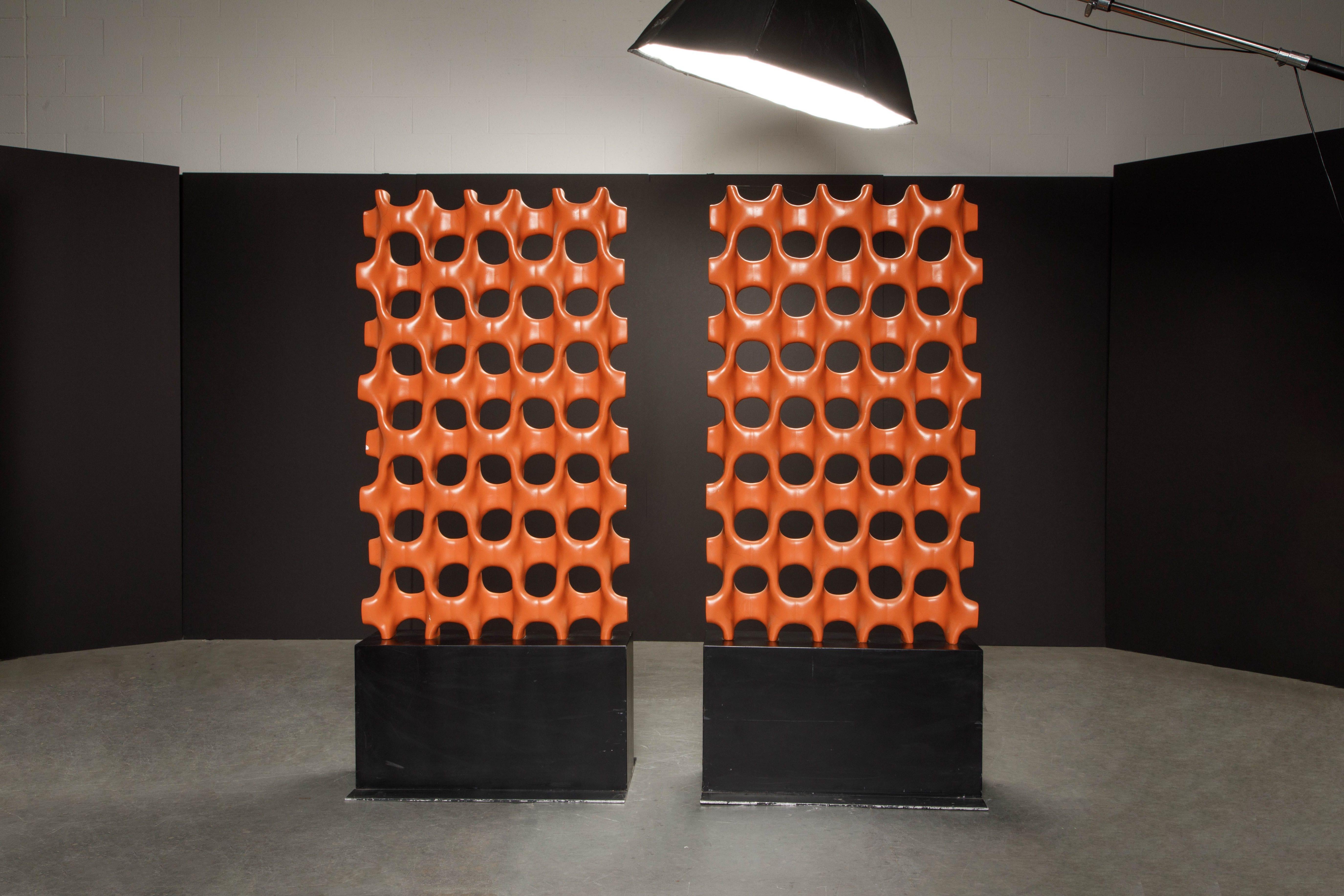 This freestanding model C-20 Sculpta-Grille room divider by Richard Harvey for Harvey Design Workshop, Inc was conceptualized and designed in the 1950s and finally released to the public in 1959 as a line of injection molded architectural screens