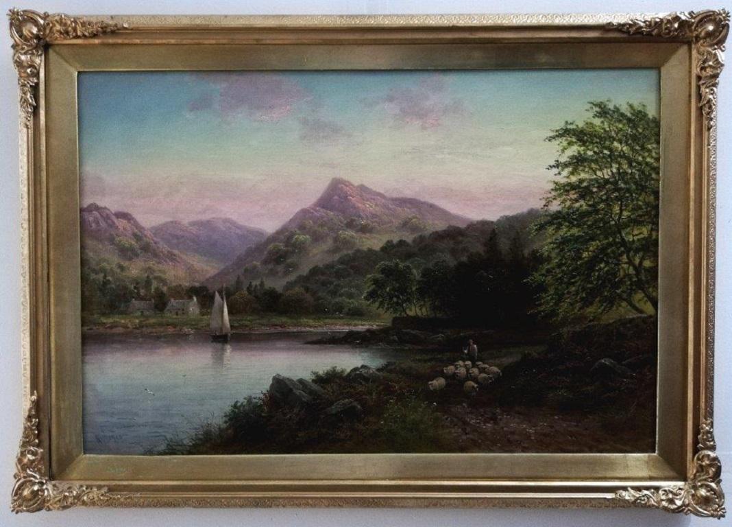 „Near Brodick, die Isle of Arran“, figurative Landschaft, Original Öl auf Leinwand  – Painting von Richard Hayes