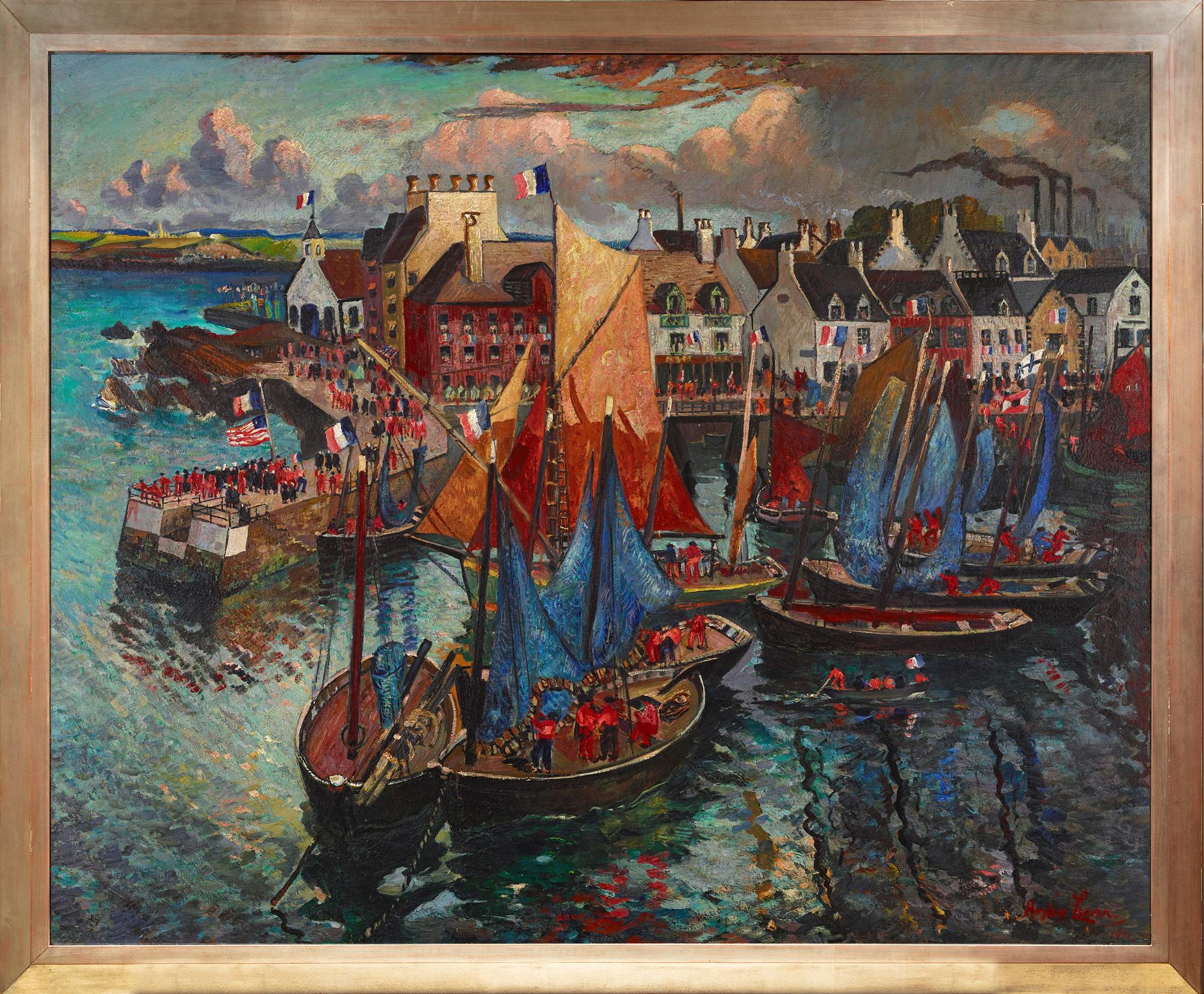 Concarneau (Quatorze Juillet) - Painting by Richard Hayley Lever