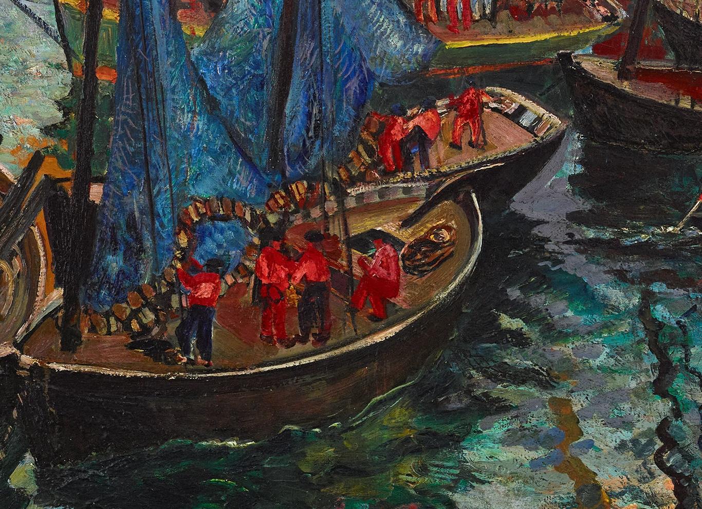 Concarneau (Quatorze Juillet) - Black Landscape Painting by Richard Hayley Lever