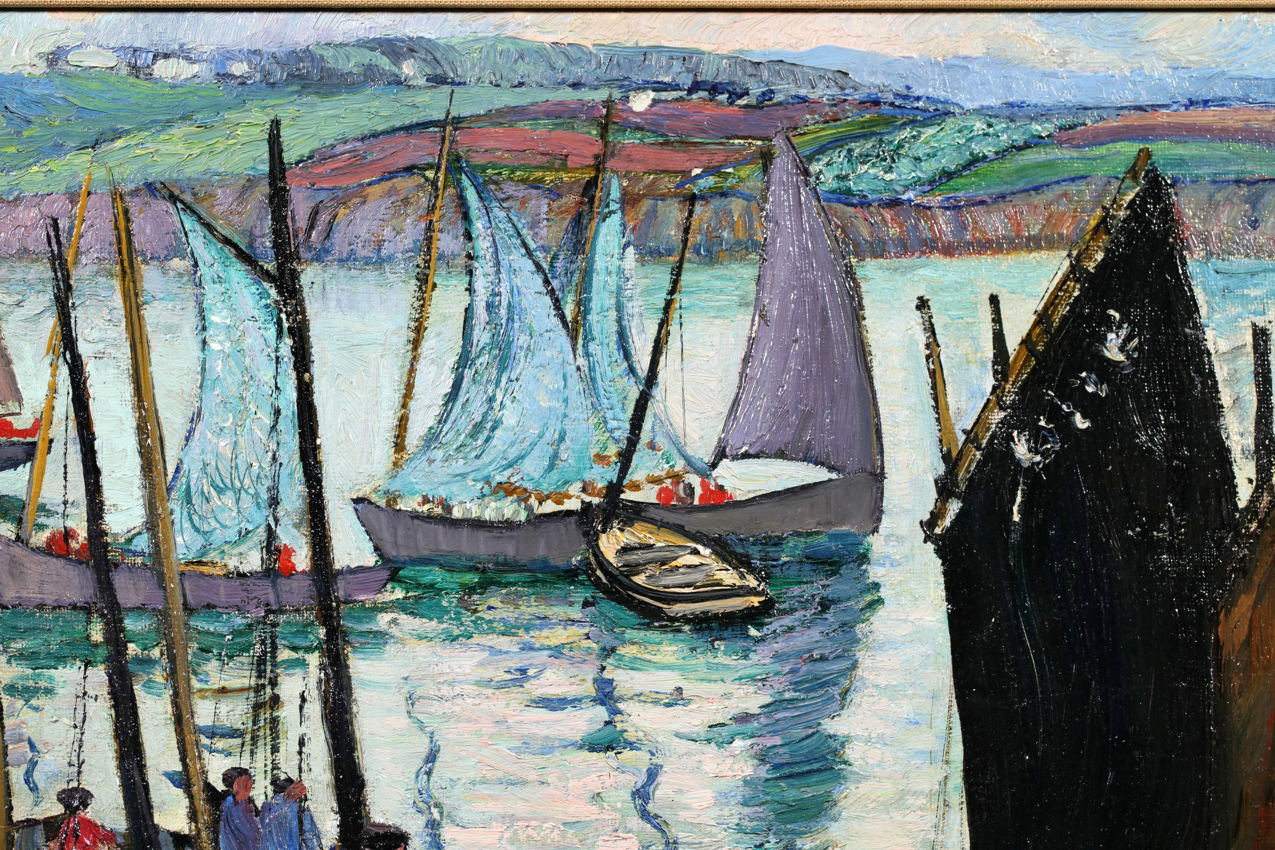 Déchargement de la prise - Impressionniste Figures Seascape Oil by Richard Hayley Lever en vente 10