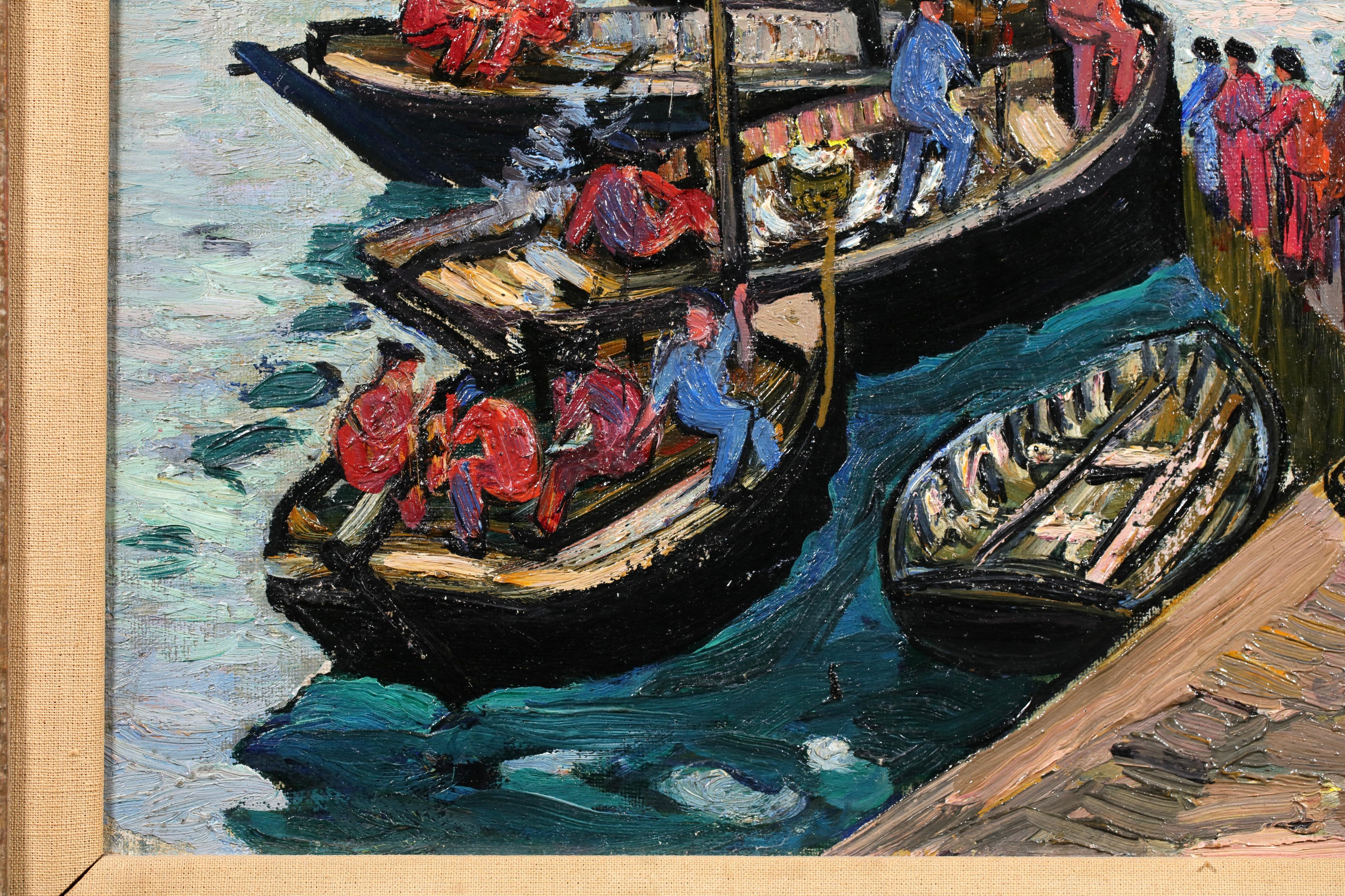Déchargement de la prise - Impressionniste Figures Seascape Oil by Richard Hayley Lever en vente 3