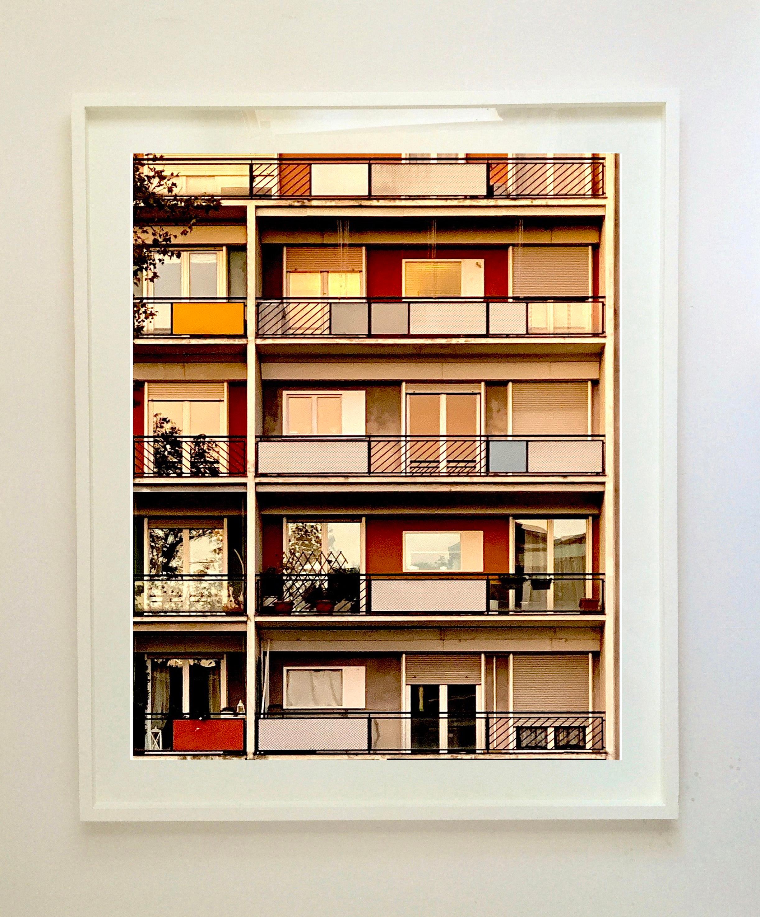 49 Via Dezza, Gio Ponti's iconic Milanese apartments, captured at sunset, from Richard Heeps series A Short History of Milan began as a special project for the 2018 Affordable Art Fair Milan. It was well received and the artwork has become popular