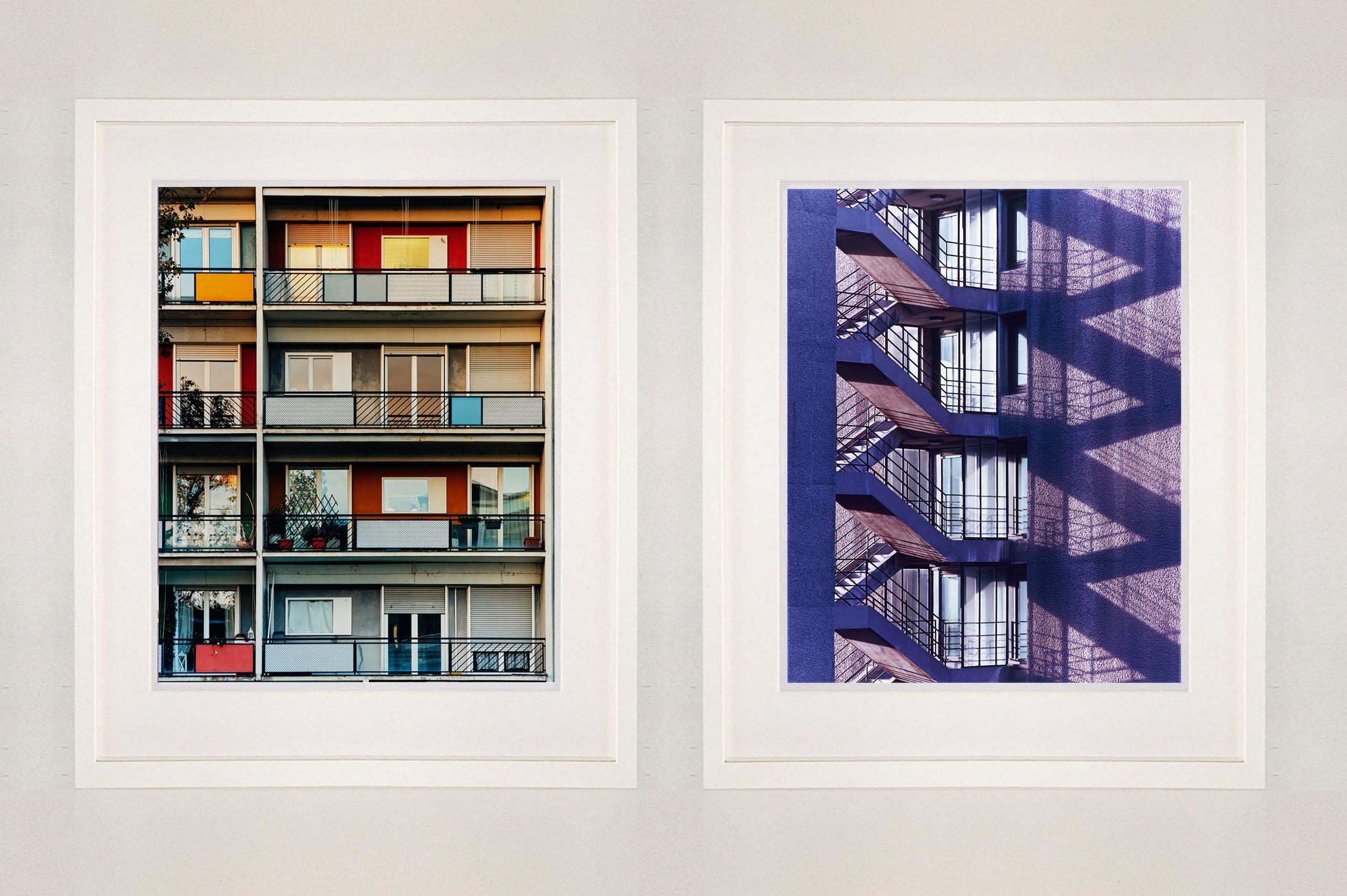 49 Via Dezza bei Sonnenuntergang, Gio Ponti Italienische Architekturfotografie aus Richard Heeps Serie A Short History of Milan. 

A Short History of Milan