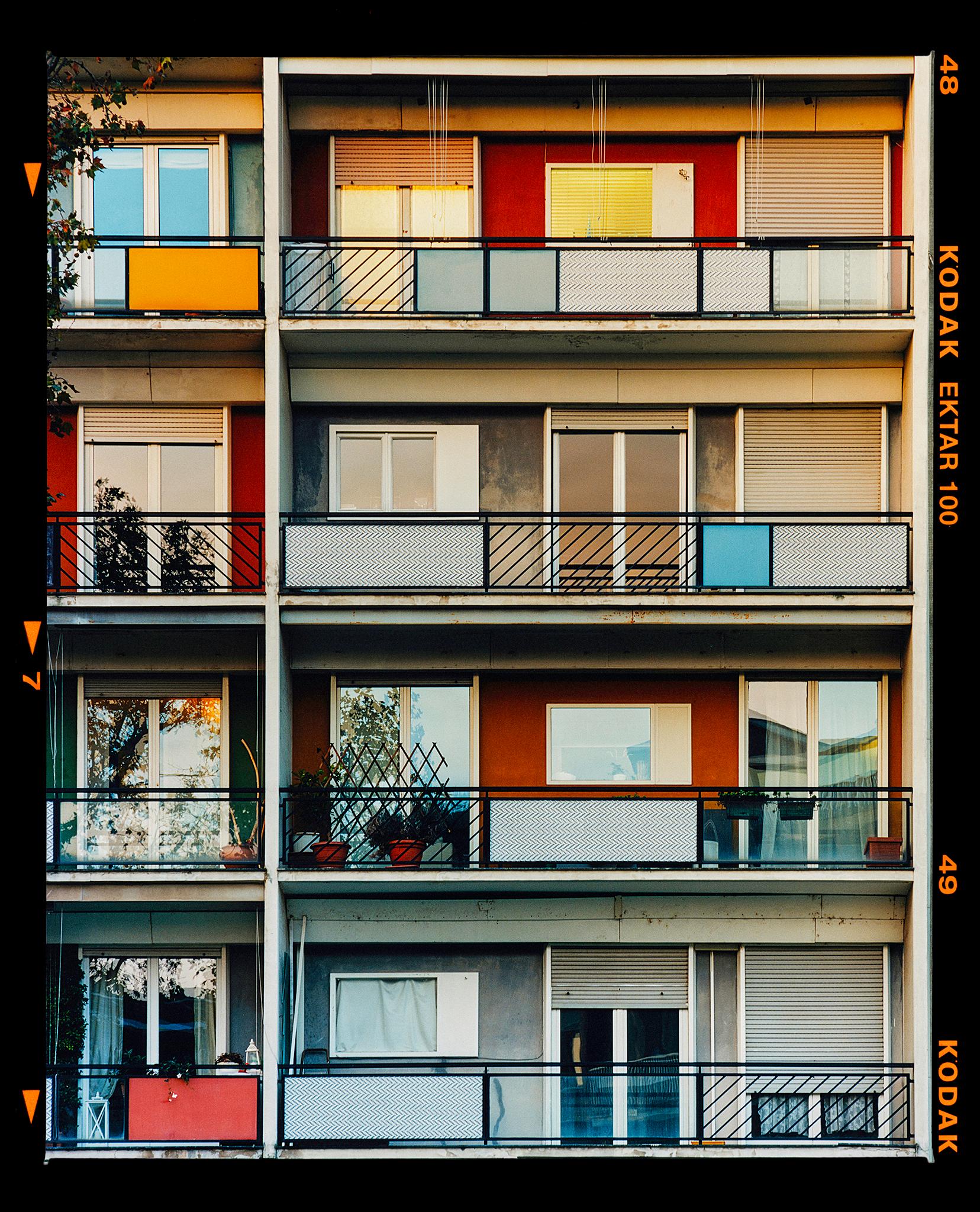 Richard Heeps Color Photograph - 49 Via Dezza at Sunset, Milan - Italian Architecture Street Photography 