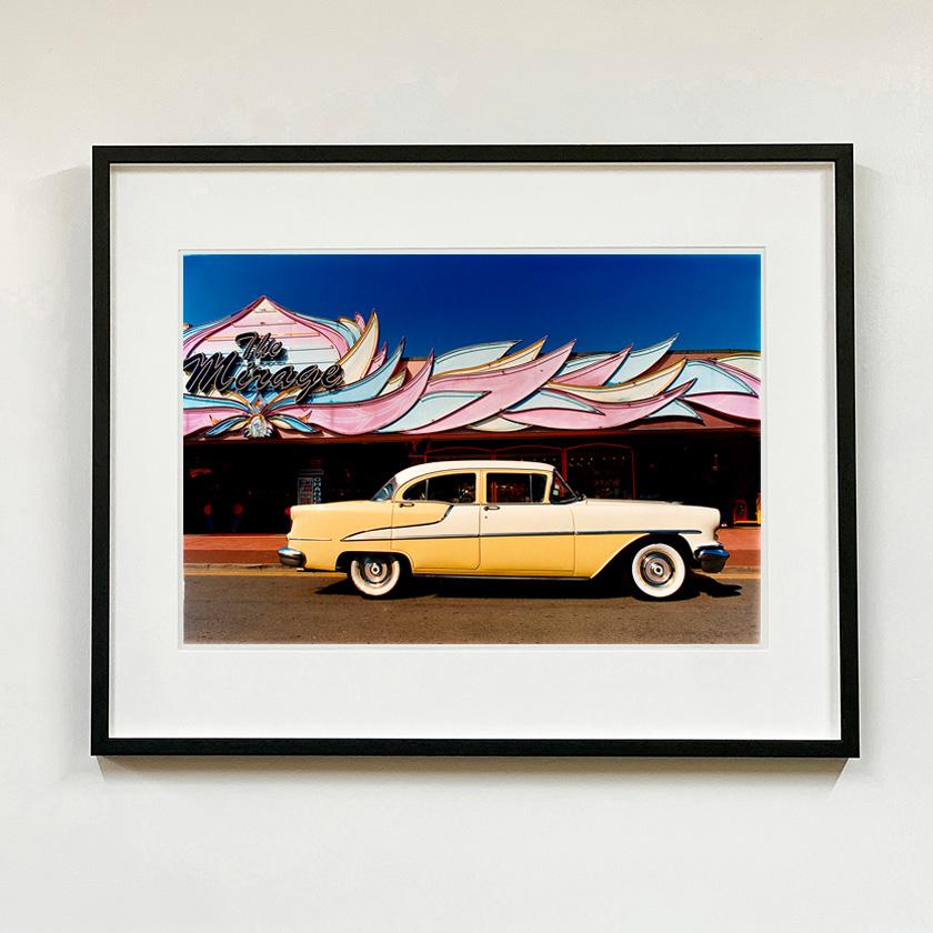 1955 Oldsmobile 88, a yellow classic American car taken outside the Mirage in Hemsby Norfolk. Photograph from Richard Heeps 'Man's Ruin' series.

This artwork is a limited edition of 25, gloss photographic print, dry-mounted to aluminium, presented