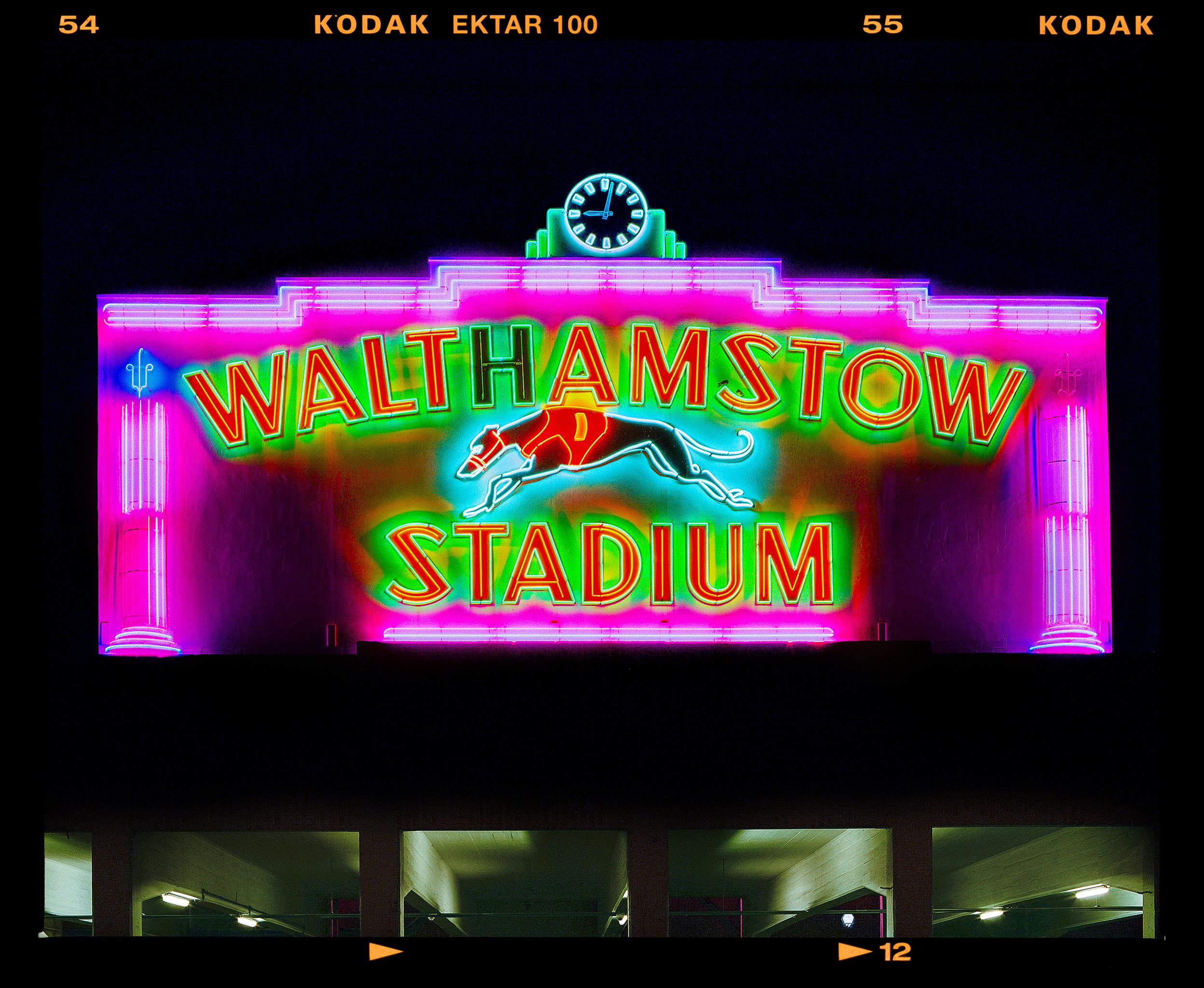 9.02pm Walthamstow Stadium at Night, London - Typography Color Photography