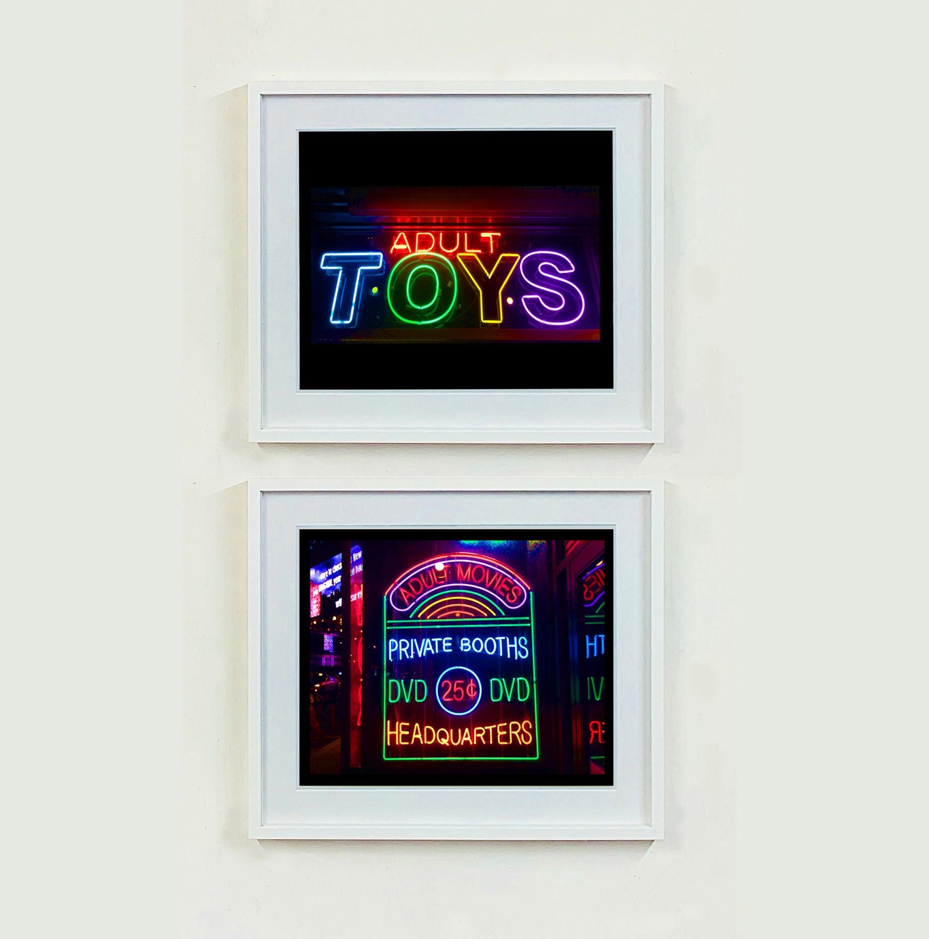 Adult Toys, New York - Neon Color Street Photography - Black Color Photograph by Richard Heeps