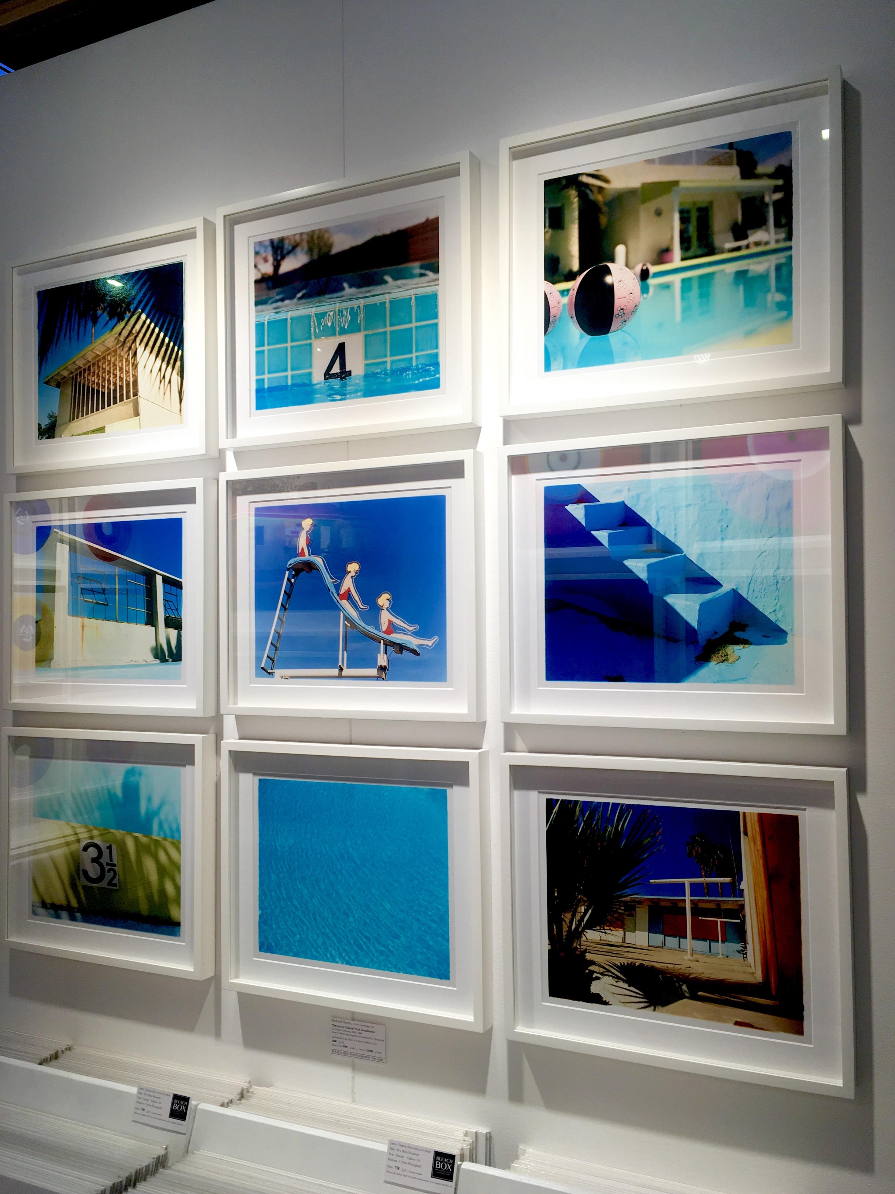 Part of Richard Heeps 'Dream in Colour' Series, with some seriously cool blue colors and dreamy pool vibes.

This artwork is a limited edition of 25, gloss photographic print, dry-mounted to aluminium, it is presented in a museum board white window