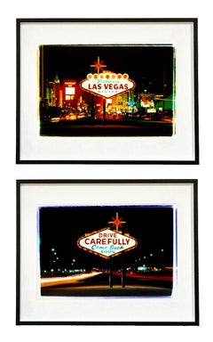 Arriving and Leaving, Las Vegas, zwei gerahmte amerikanische Farb- Pop-Art-Fotografie in Farbe