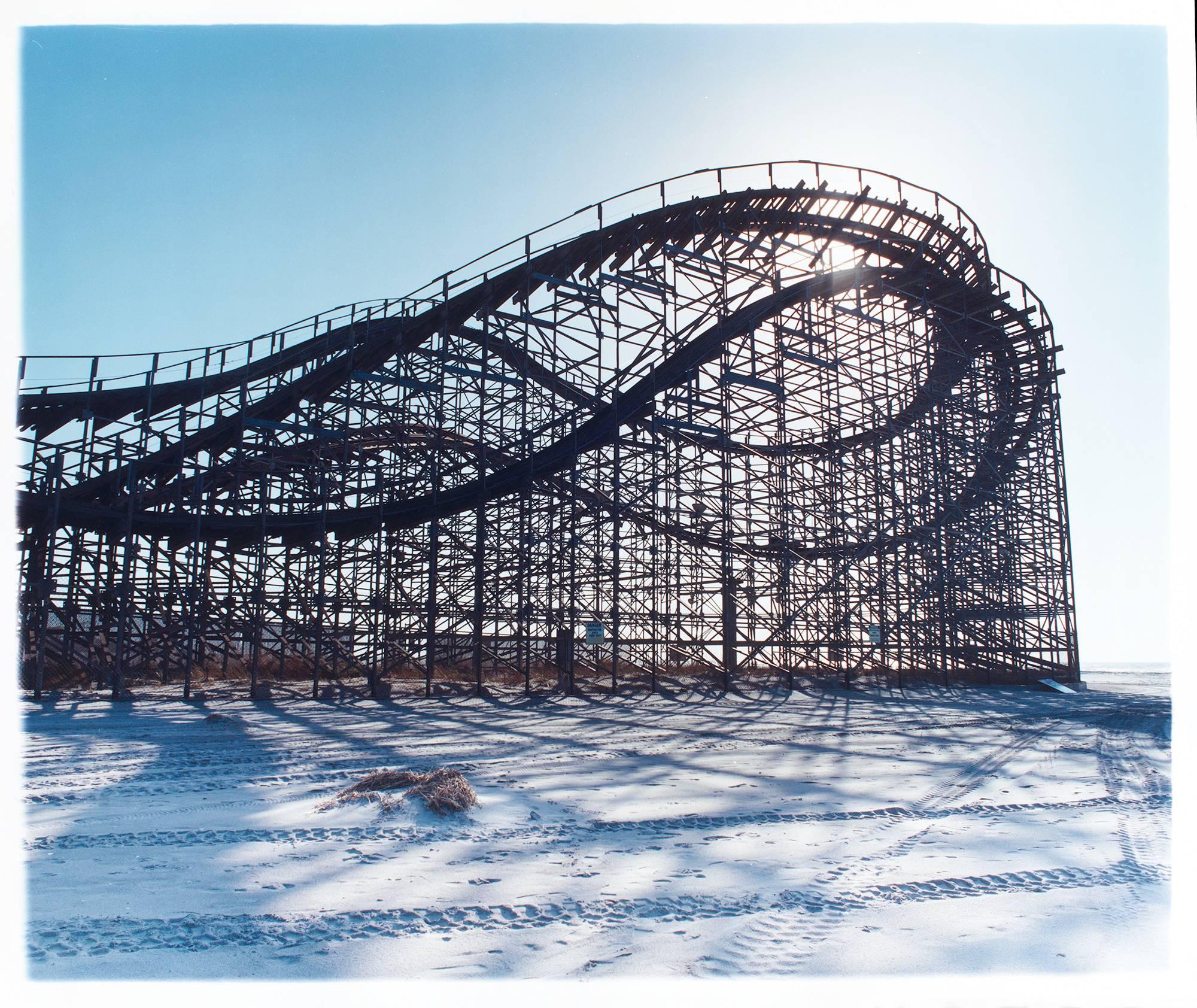 Richard Heeps Landscape Print - Beached Rollercoaster, Wildwood, New Jersey - Architectural Color Photography