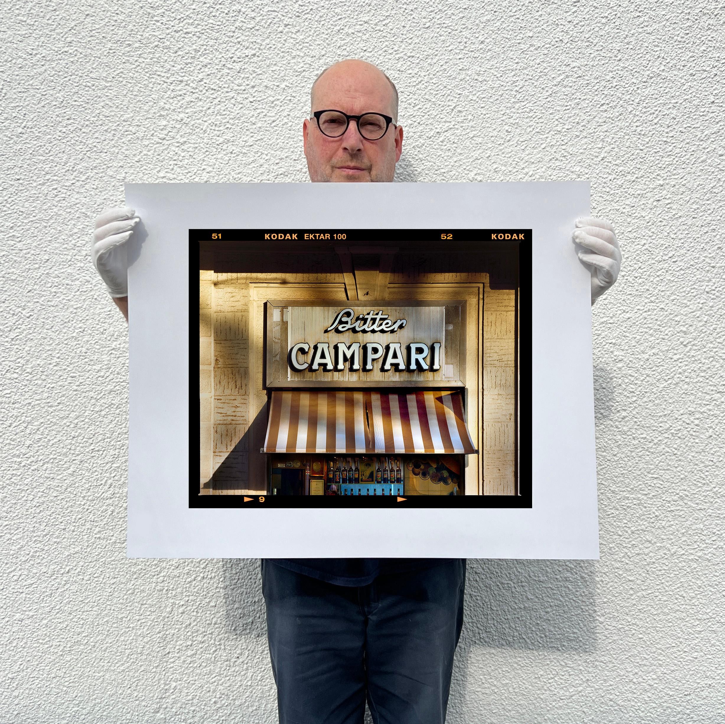 Bitter Campari Sign, Milan - Italian Typography Street Color Photography - Black Print by Richard Heeps