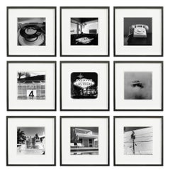 Set aus neun Fotografien in Schwarz-Weiß 