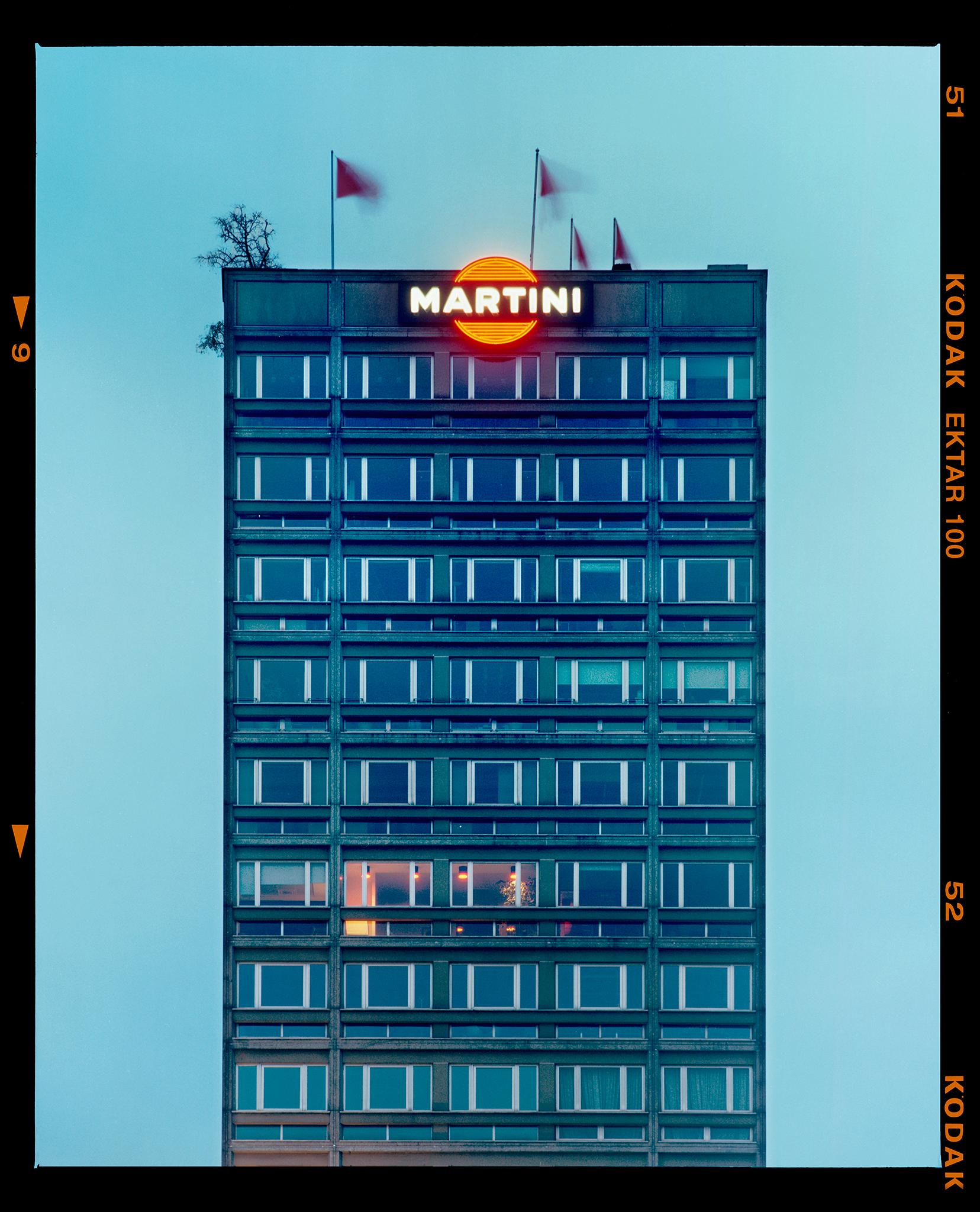 Blue and Grey Martini, Milan - Italian Architecture Color Photography For Sale 1