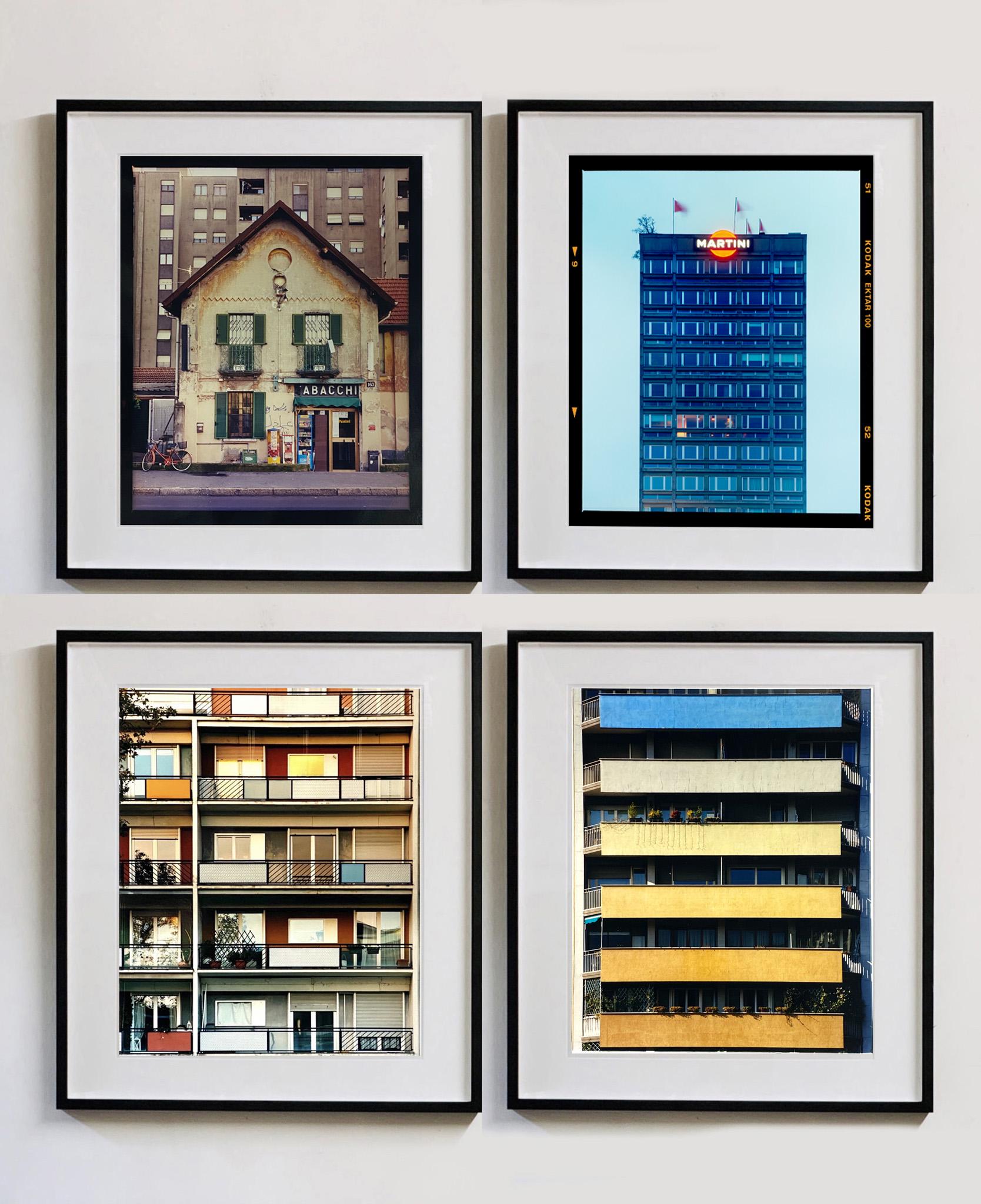 Blue Martini (Film rebate), Milan - Italian Architecture Color Photography For Sale 1