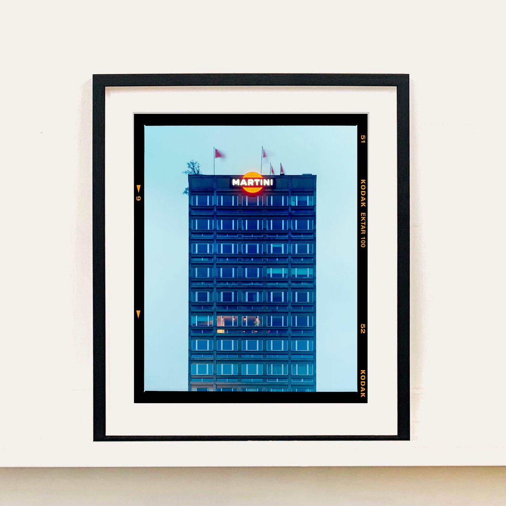 Blue Martini (Film rebate), Milan - Italian Architecture Color Photography - Print by Richard Heeps
