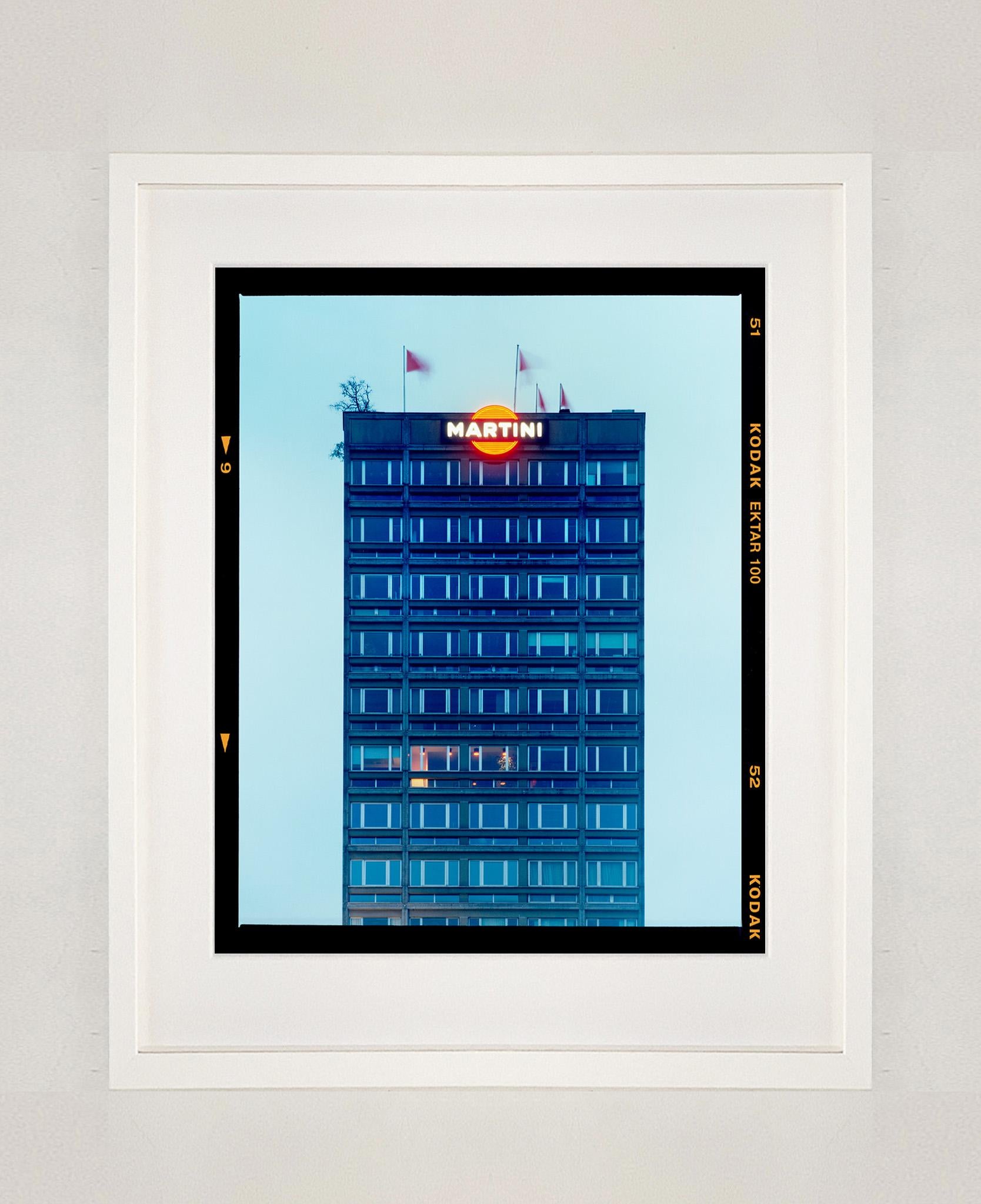 Blue Martini (Film rebate), Milan - Italian Architecture Color Photography - Contemporary Print by Richard Heeps