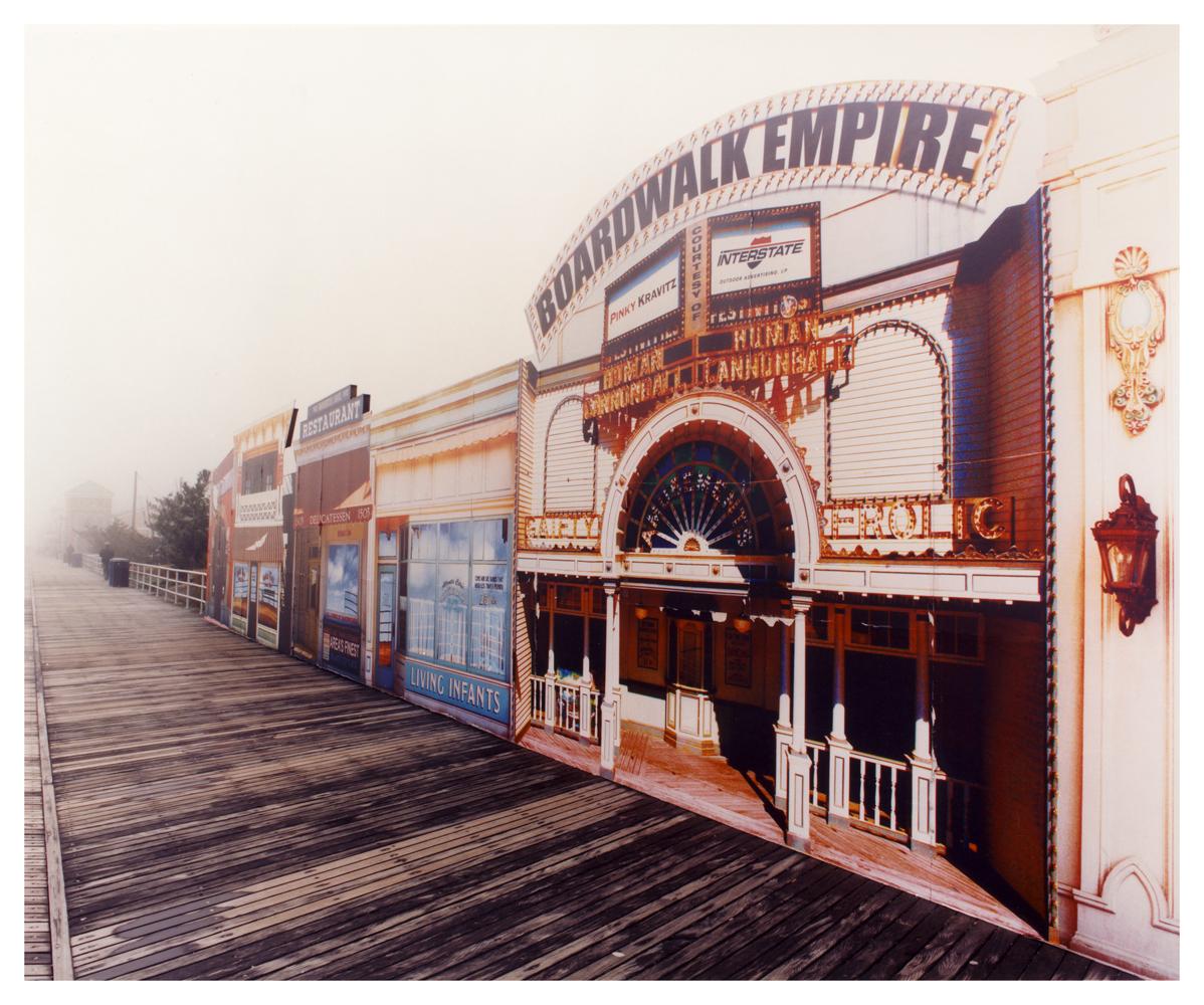 Richard Heeps Landscape Print - Boardwalk Empire in the Mist, Atlantic City, New Jersey - American Color Photo