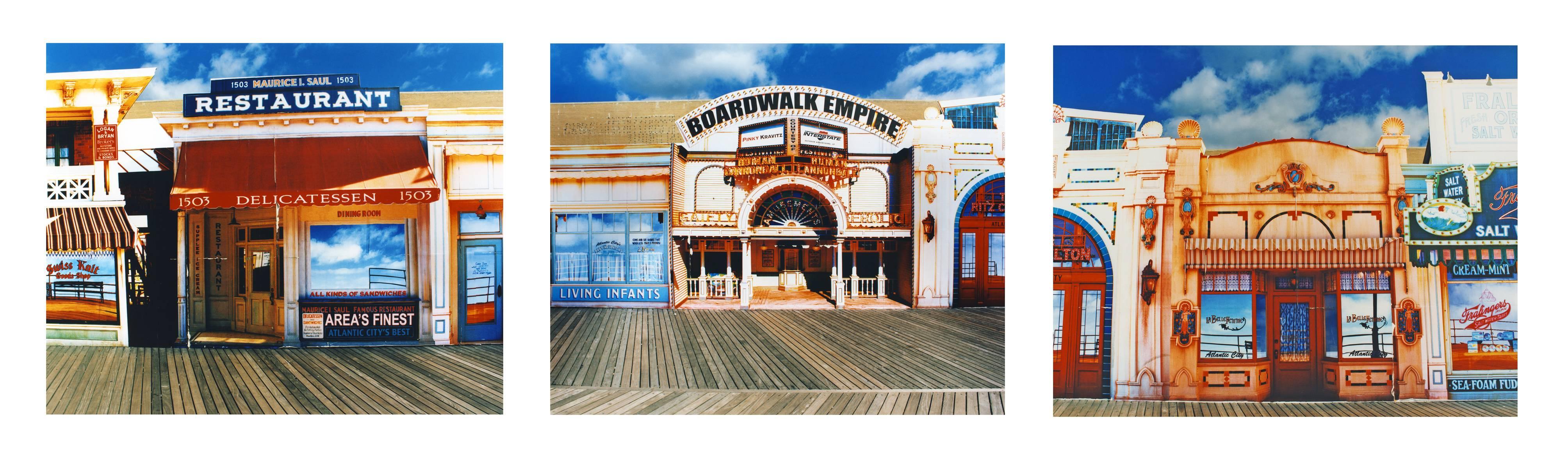 Boardwalk Empire in the Sun, Atlantic City, New Jersey - American Color Photo - Gray Print by Richard Heeps