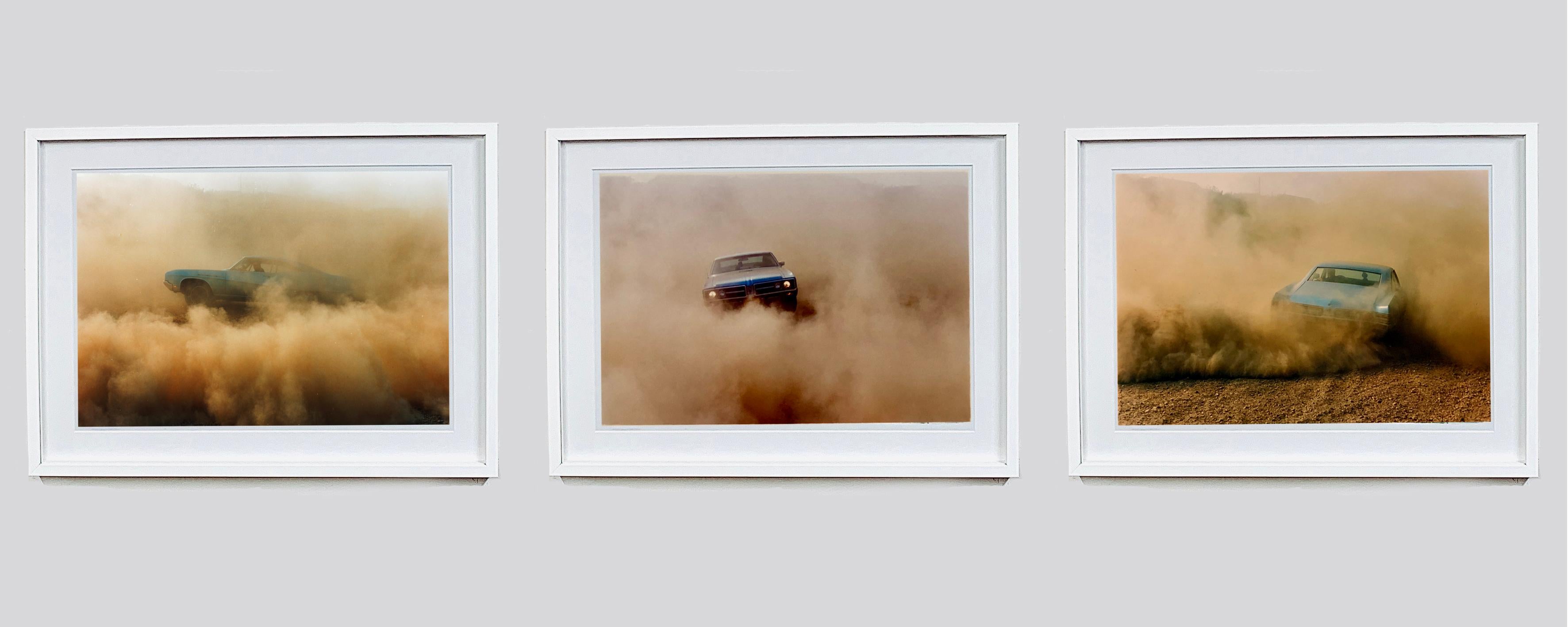 Buick in the Dust, Hemsby, Norfolk - Color Photography Triptych - Print by Richard Heeps