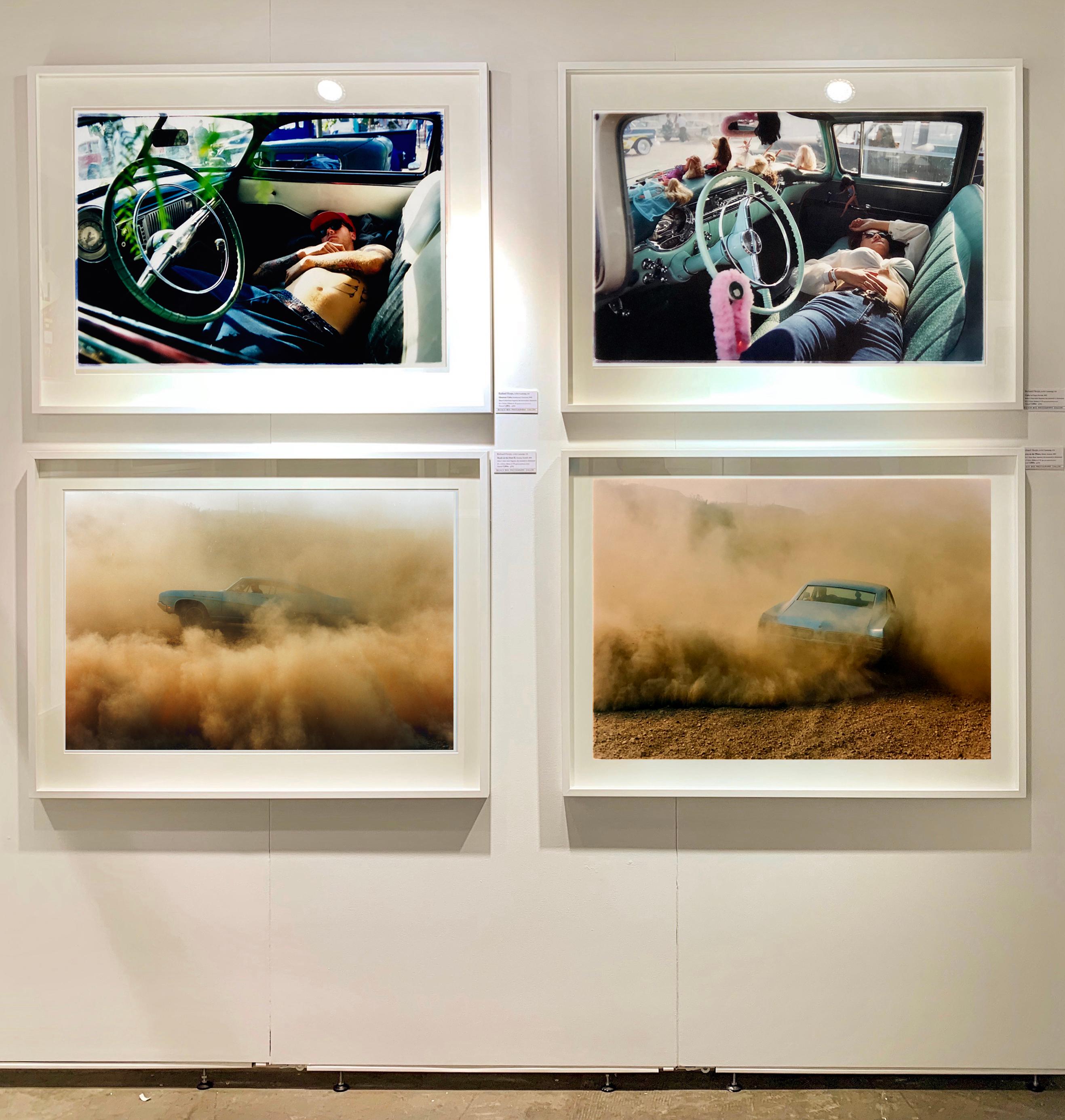 This photograph features an American Car on a British Beach (Hemsby, Norfolk) driven by a German. Richard spent years honing his skills as a drag racing photographer, a sport he loves which lead his photography career on some amazing journeys. This