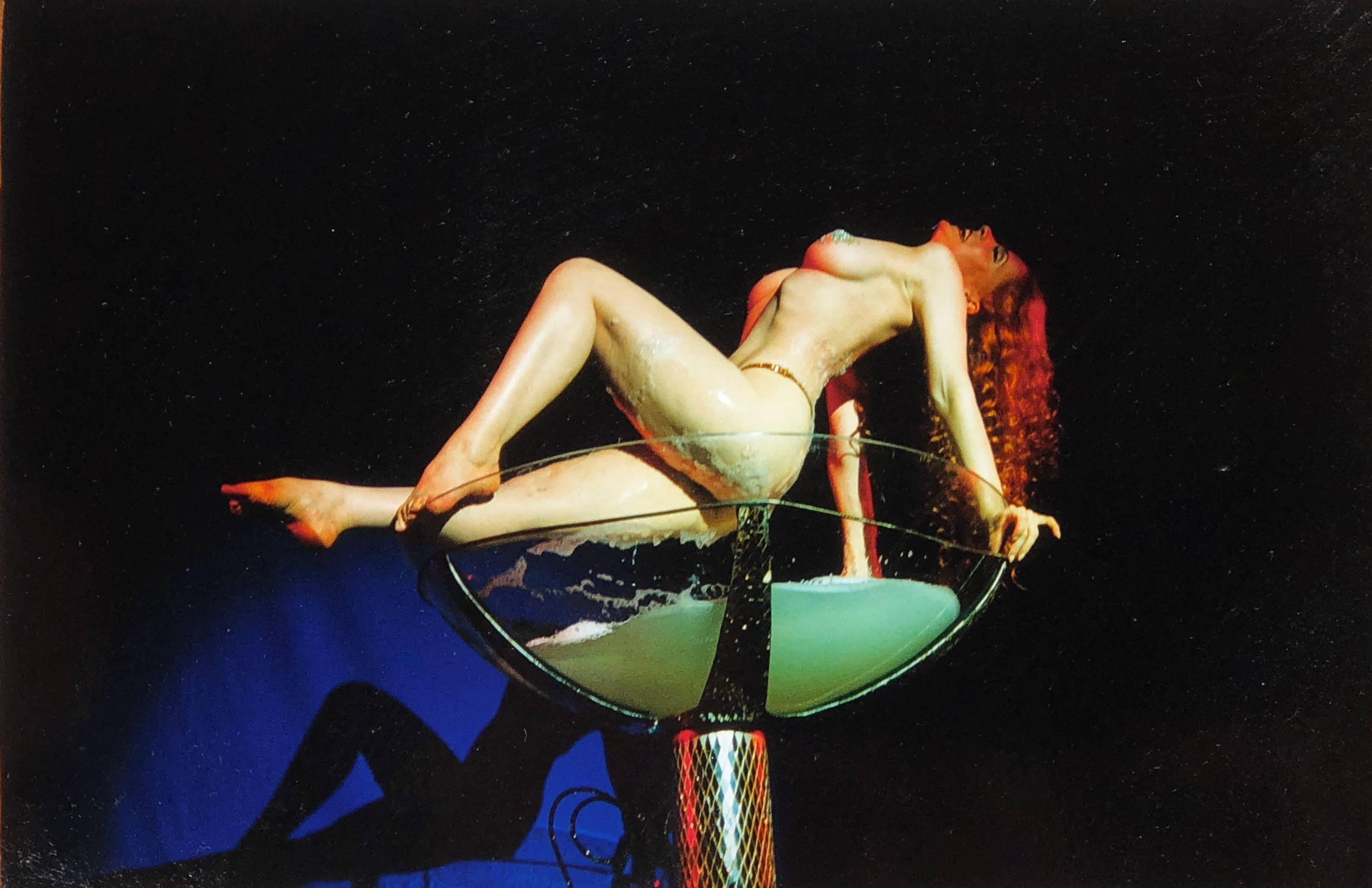 Richard Heeps Color Photograph - Burlesque Series, Catherine D'Lish in Champagne Coupe II Tease-O-Rama, Hollywood