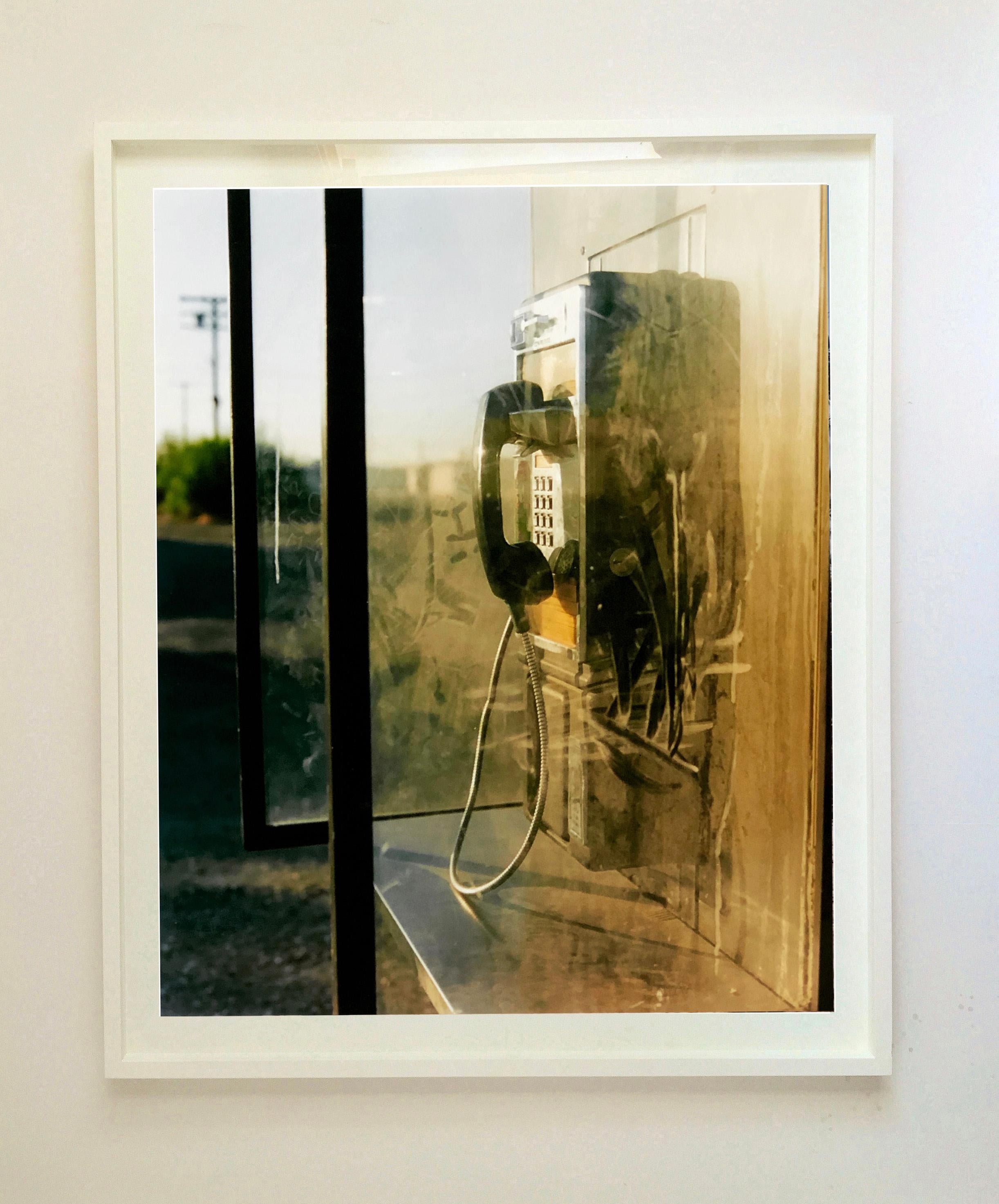 Call Box, Salton City, California - American Color Photography - Brown Print by Richard Heeps