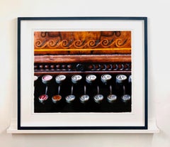 Cash Register, Stockton-on-Tees - Vintage carved wood register color photography