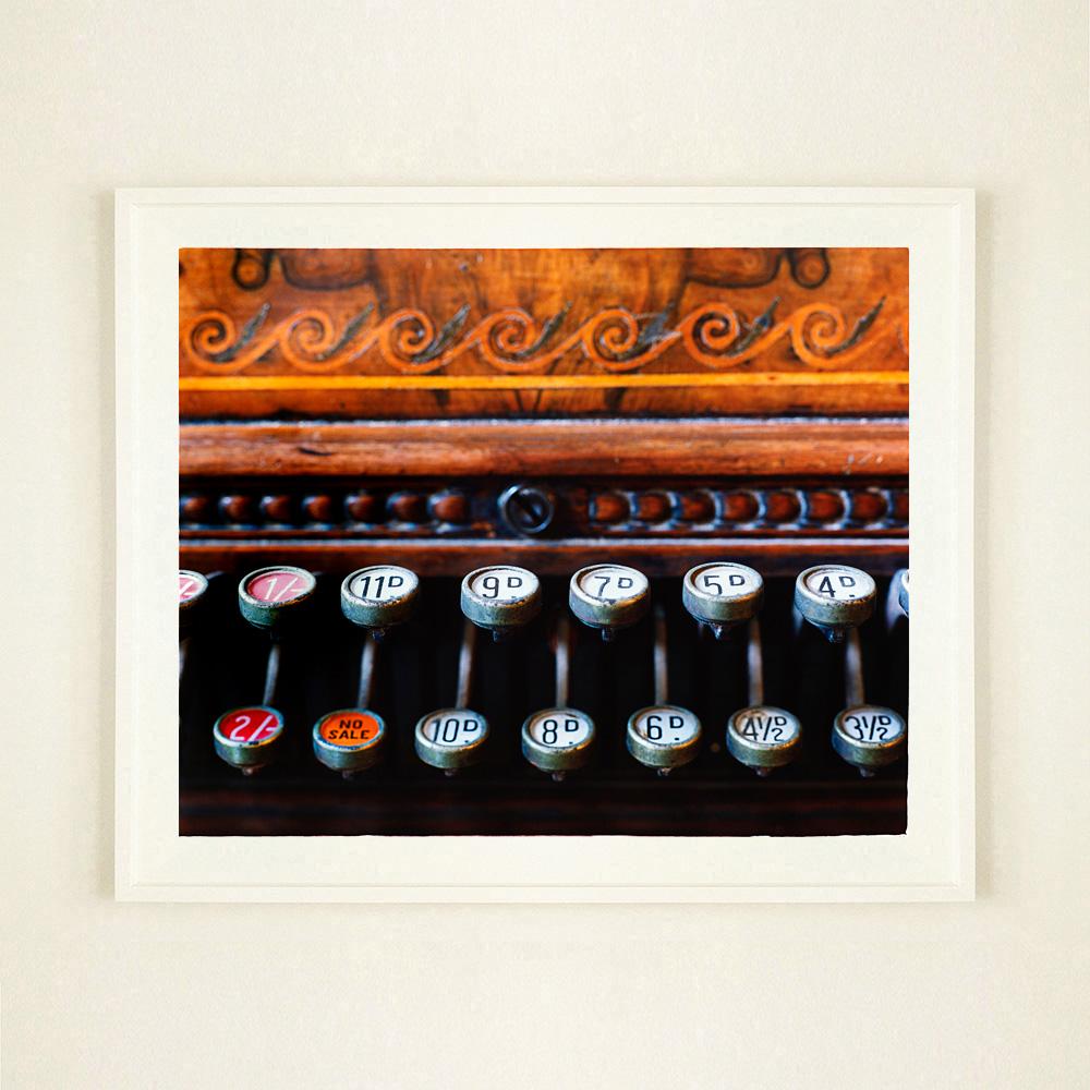 Photograph from Richard Heeps commission to document the Preston Hall Museum, this atmospheric piece beautifully captures the Vintage Cash Register.

This artwork is a limited edition of 25, gloss photographic print. 
Accompanied by a signed and