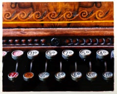 Cash Register, Stockton-on-Tees - Vintage carved wood register color photography