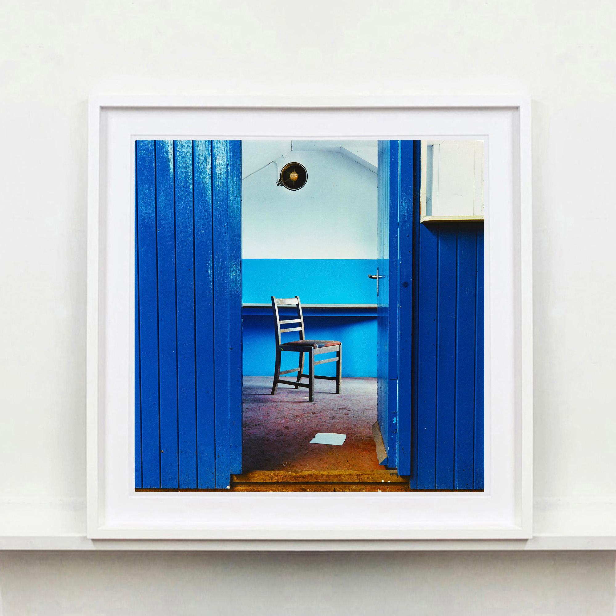 Chair, Northwich - Blue industrial interior photography - Contemporary Print by Richard Heeps