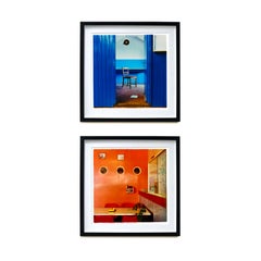 Chair, Northwich - British Industrial Vintage Interior Blue Color Photograph