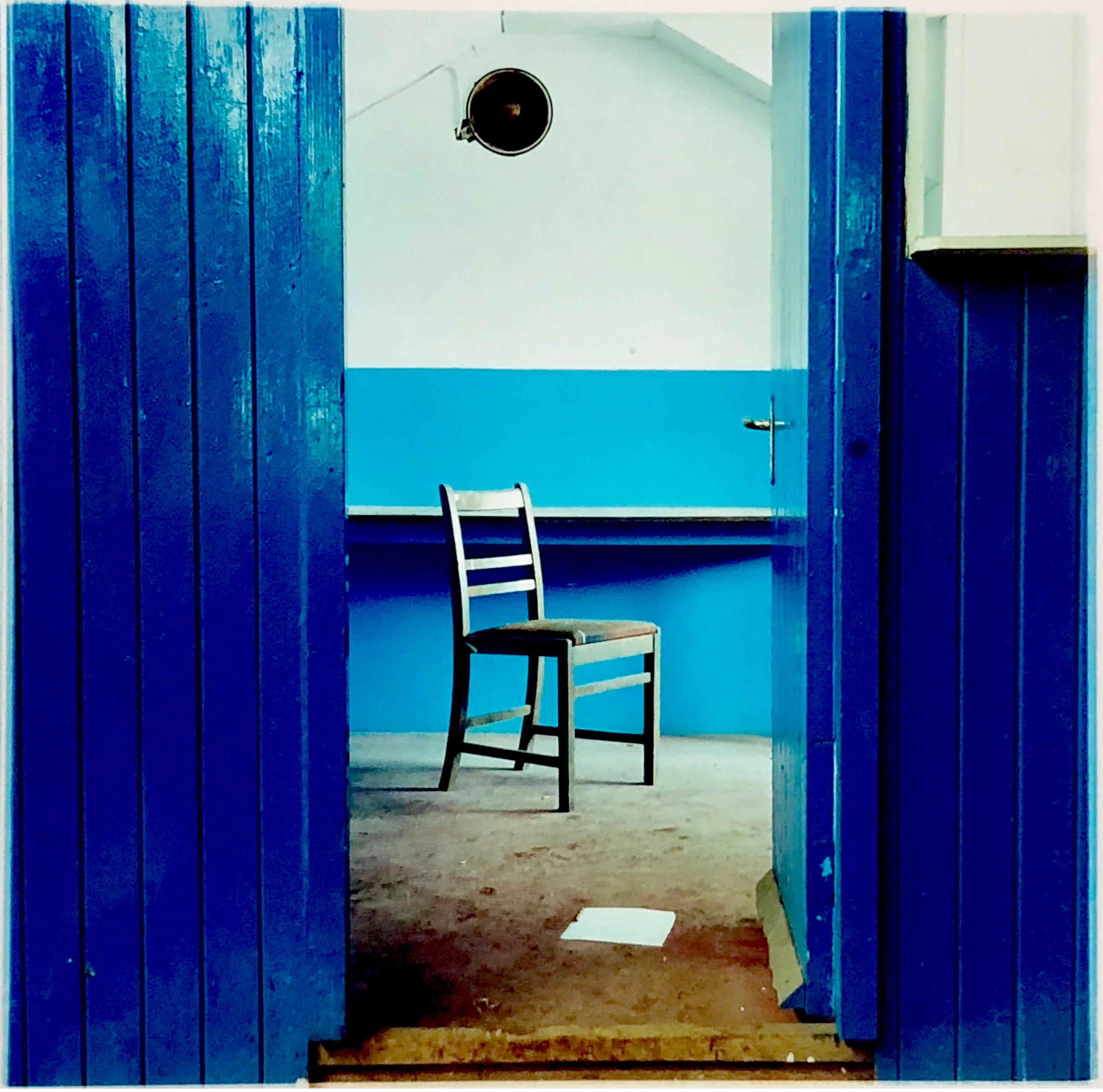 Richard Heeps Interior Print - Chair, Northwich - Vintage industrial interior color photography