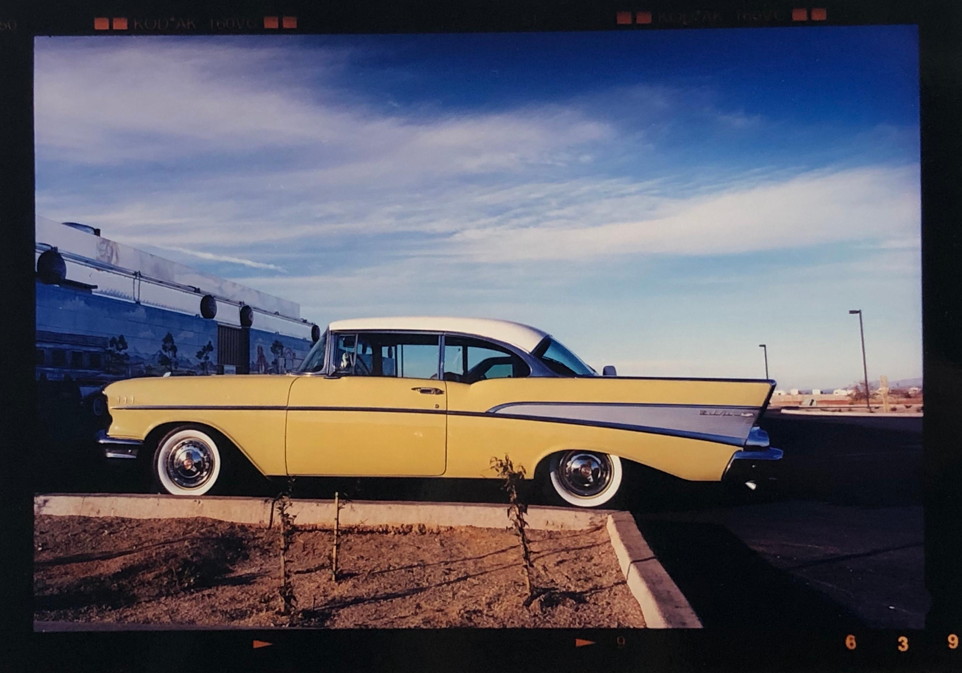Richard Heeps Landscape Photograph - Chevy at the Diner, Bisbee, Arizona - American Color Photography
