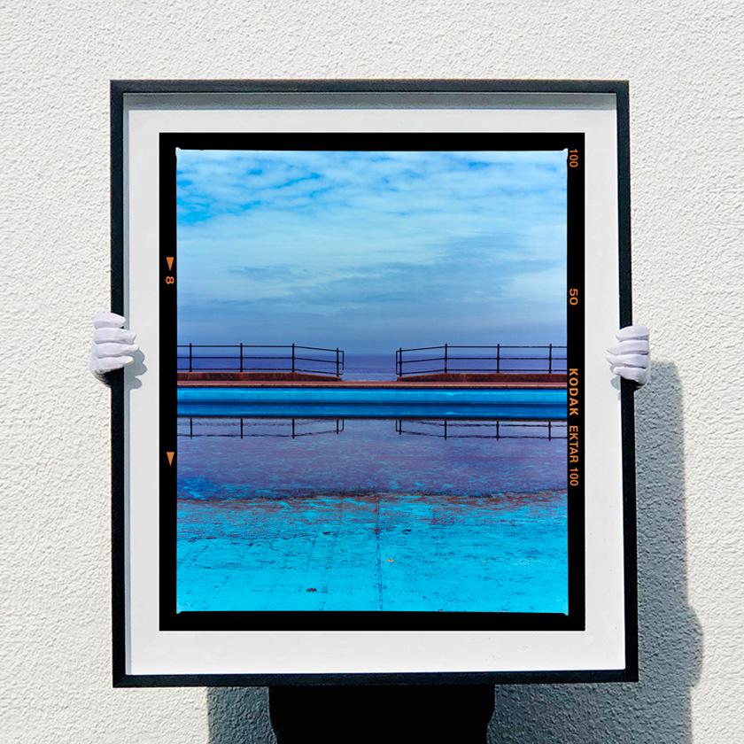 Craig y Don Pool, Llandudno Beach, Wales - Blue British Swimming Pool Sea Photo - Contemporary Photograph by Richard Heeps