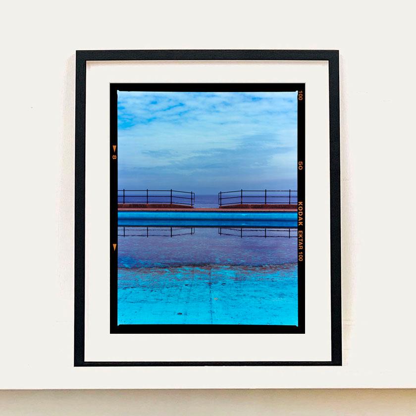 Craig y Don Pool, Llandudno Beach, Wales - Blue British Swimming Pool Sea Photo - Contemporary Photograph by Richard Heeps