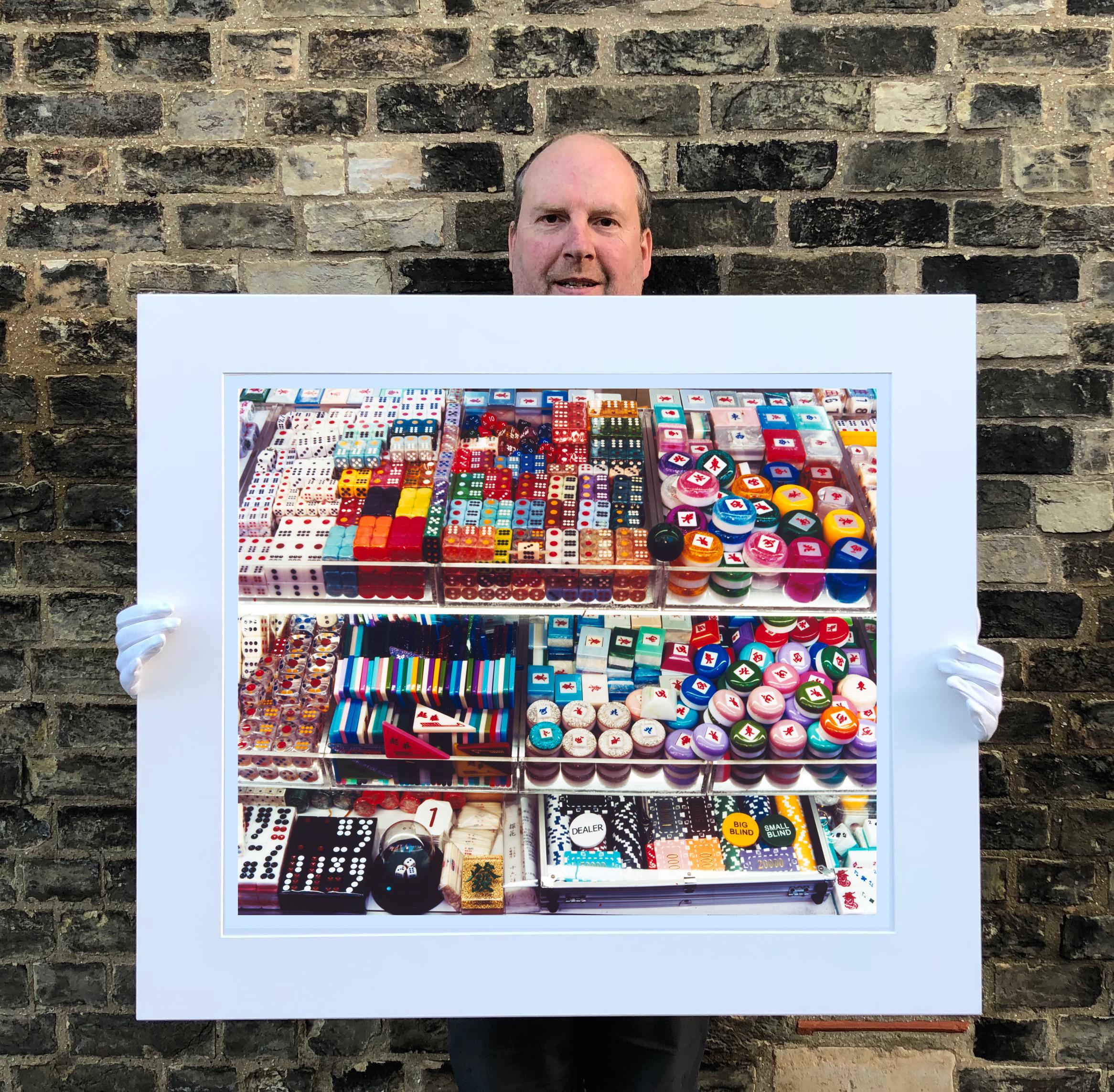 Dealer, Kowloon, Hong Kong - Asian Pop Art Color Photography - Beige Still-Life Photograph by Richard Heeps