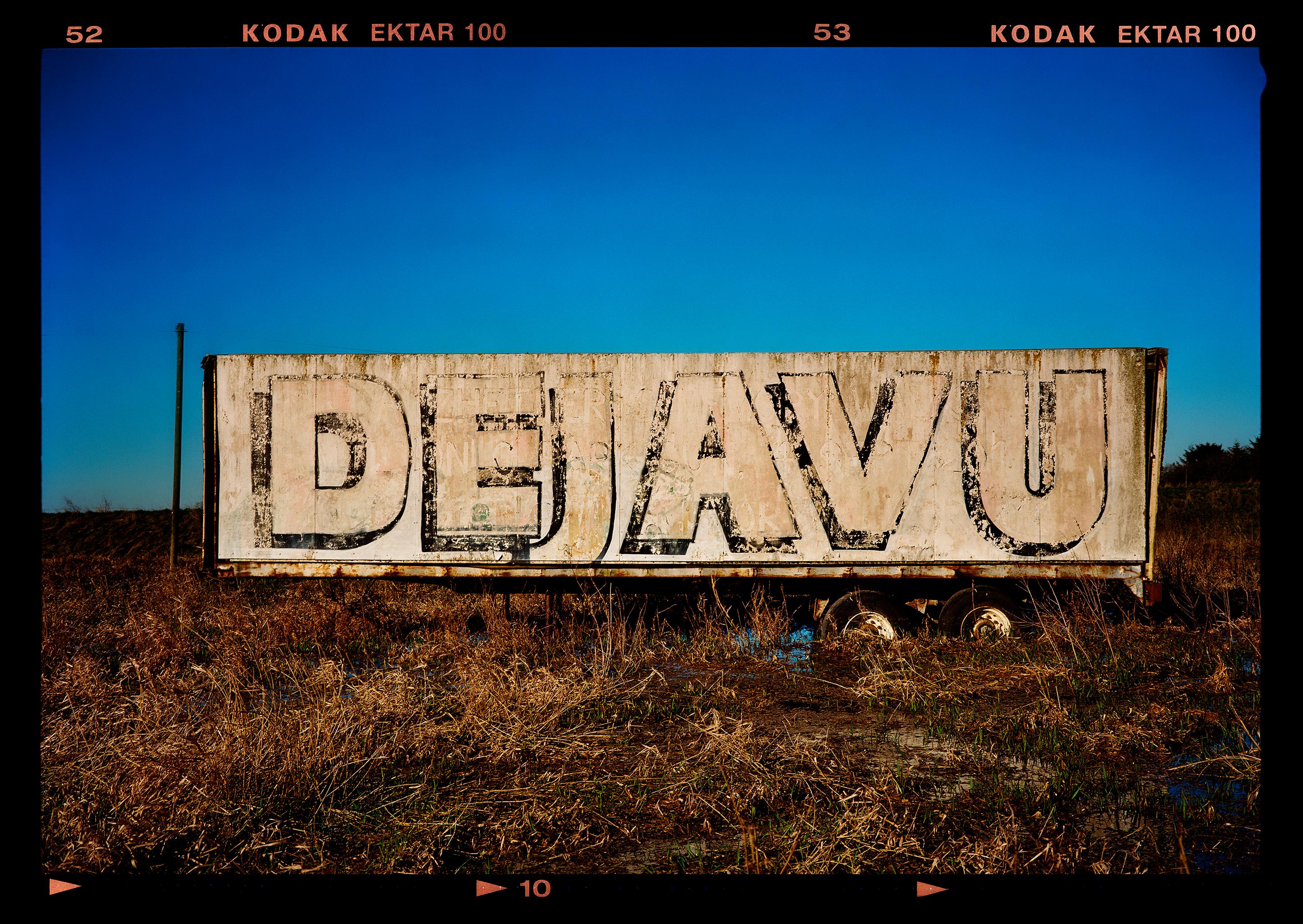 DEJAVU Trailer, captured on a sunny spring day, on one of Richard Heeps' many visits, capturing the trailer in the fen landscape as it changes with the seasons.
 Taken in 2018 is was first executed in Richard's darkroom in January 2023.

This
