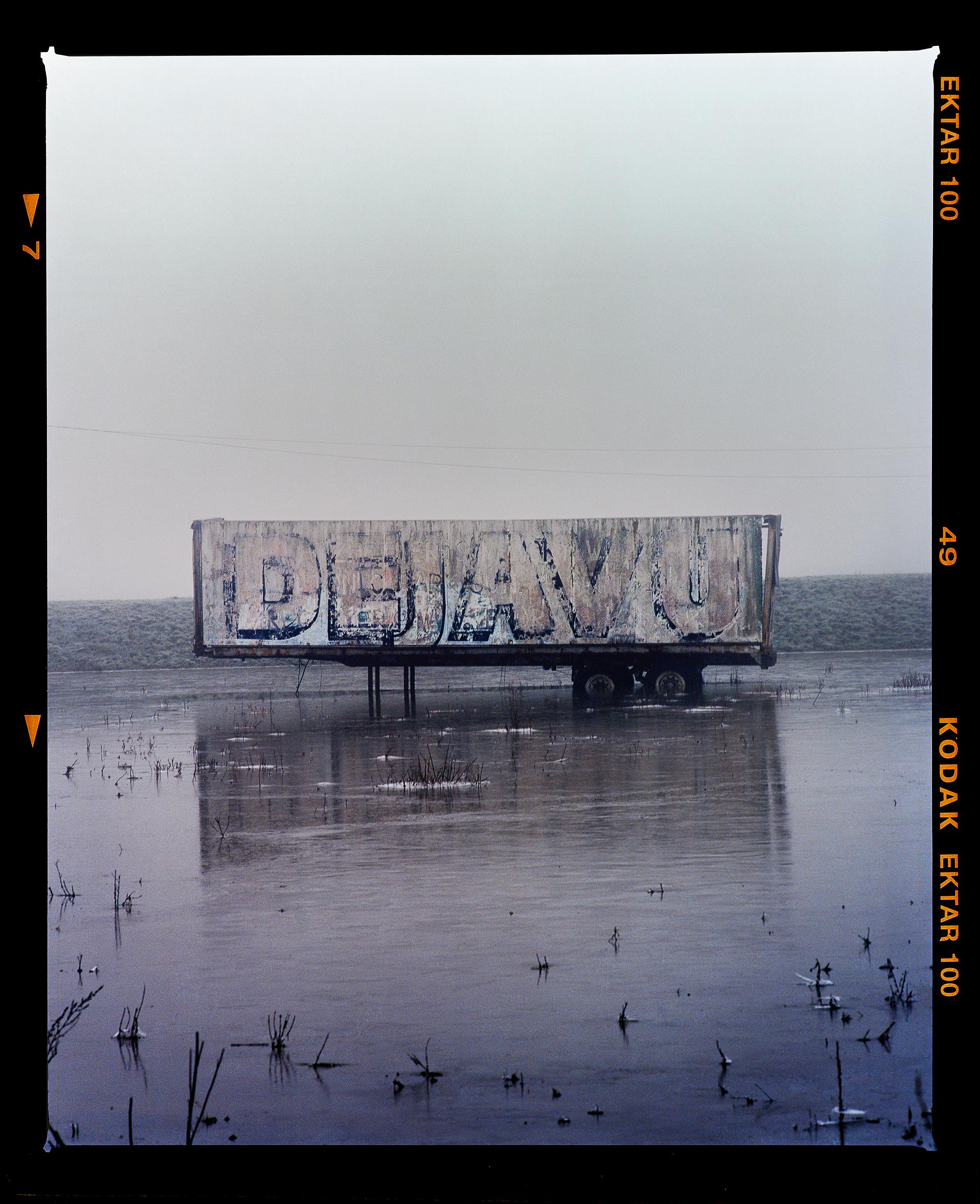 DEJAVU Trailer, captured on a frosty winter morning, on one of Richard's many visits, capturing the trailer in the fen landscape as it changes with the seasons.

This artwork is a limited edition of 25, gloss photographic print, dry-mounted to