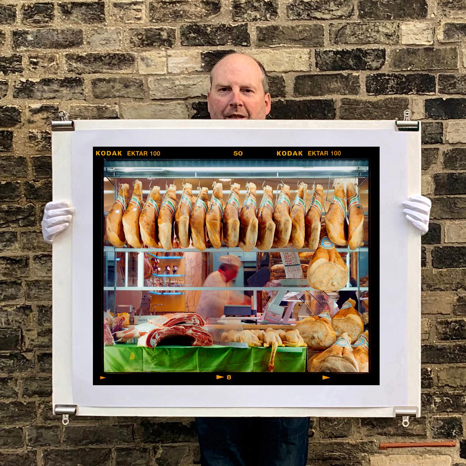 Deli Window, Milan - Italian Color Street Photography - Brown Landscape Photograph by Richard Heeps