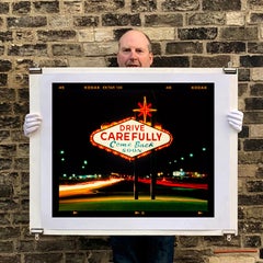 Drive Carefully, Las Vegas (6x7 Film Rebate) - American Typography Photograph