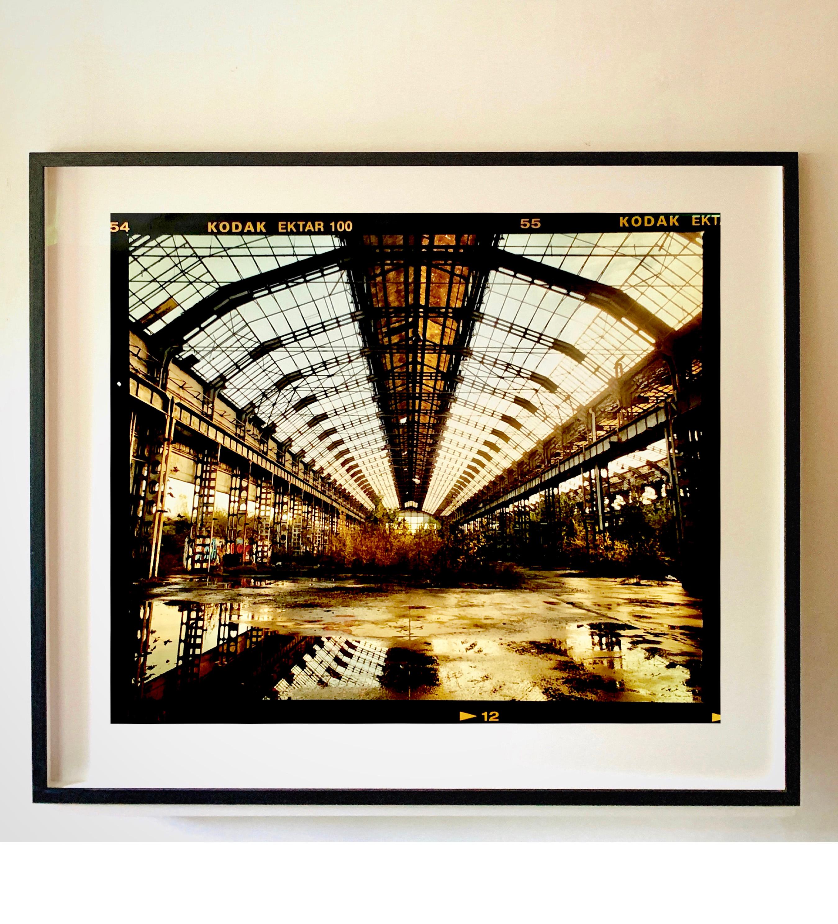 Factory Spine, Lambrate, Milan - Architectural urban color photography - Print by Richard Heeps