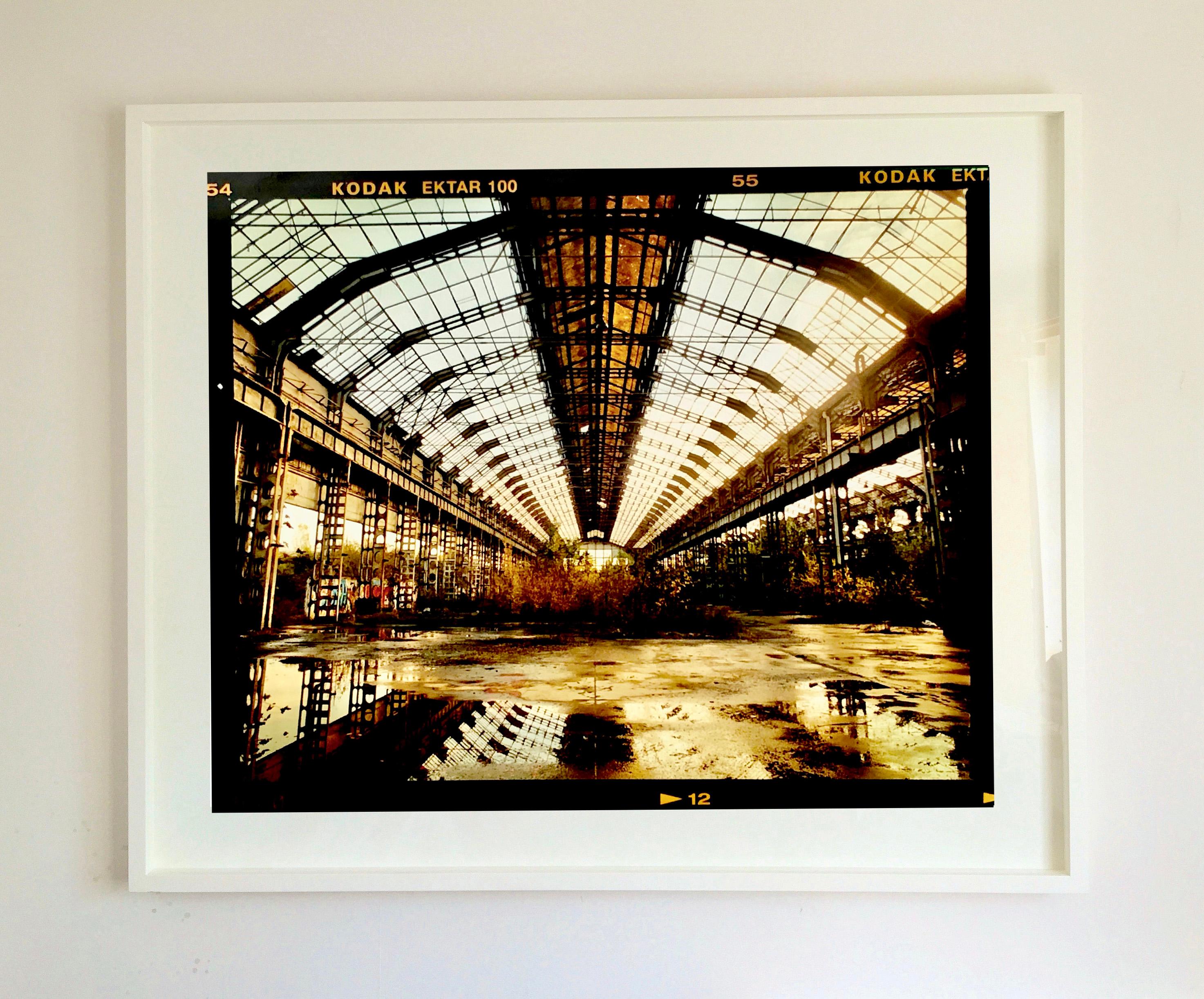 Factory Spine, Lambrate, Milan - Architectural urban color photography - Contemporary Print by Richard Heeps