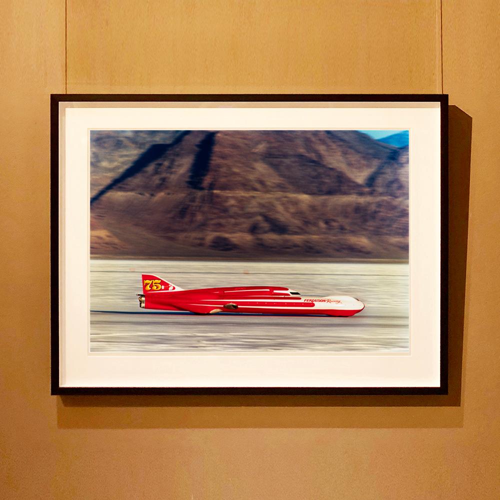 Ferguson Racing Streamliner, Bonneville, Utah - Car in Landscape Color Photo - Photograph by Richard Heeps