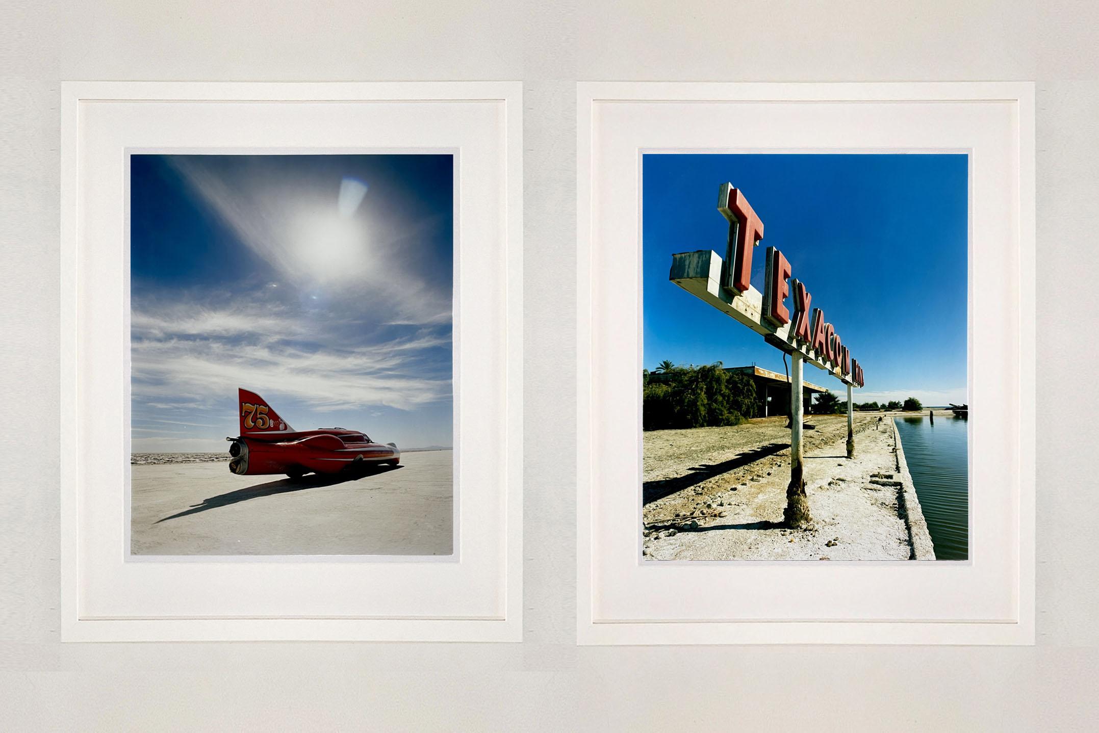 Ferguson Racing Streamliner (Rear Three Quarters), Bonneville Salt Flats - Gray Color Photograph by Richard Heeps