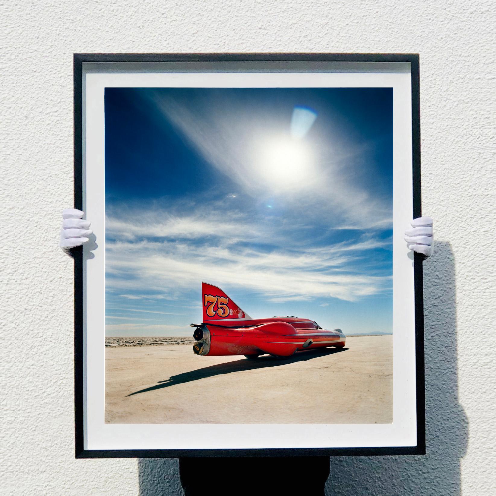 Ferguson Racing Streamliner (Rear Three Quarters), Bonneville Salt Flats (Grau), Color Photograph, von Richard Heeps