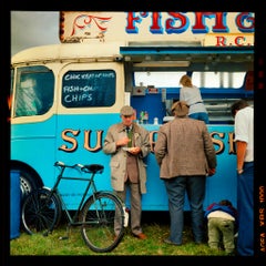 Fish and Chips Van Square, Haddenham - English Vintage Countryside Color Photo