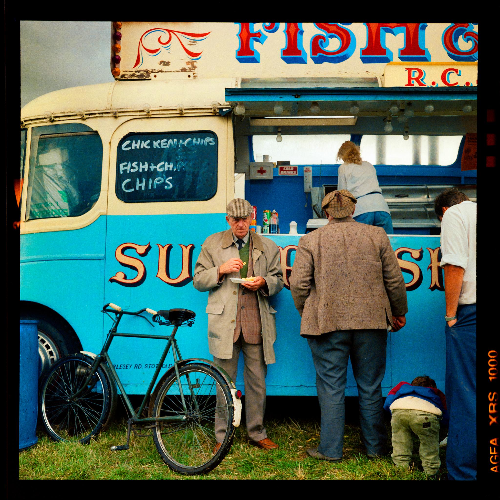 Fish and Chips Van Square, Haddenham - English Vintage Countryside Color Photo