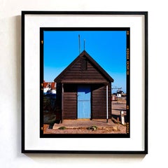 Fishing Hut, Southwold - Blue Seaside Architecture Color Photography
