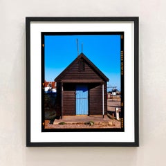Fishing Hut, Southwold - Blue Seaside Architecture Color Photography